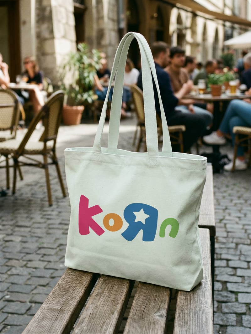Korn Fermuarlı Astarlı Körüklü Kanvas Çanta 35 x 40 cm