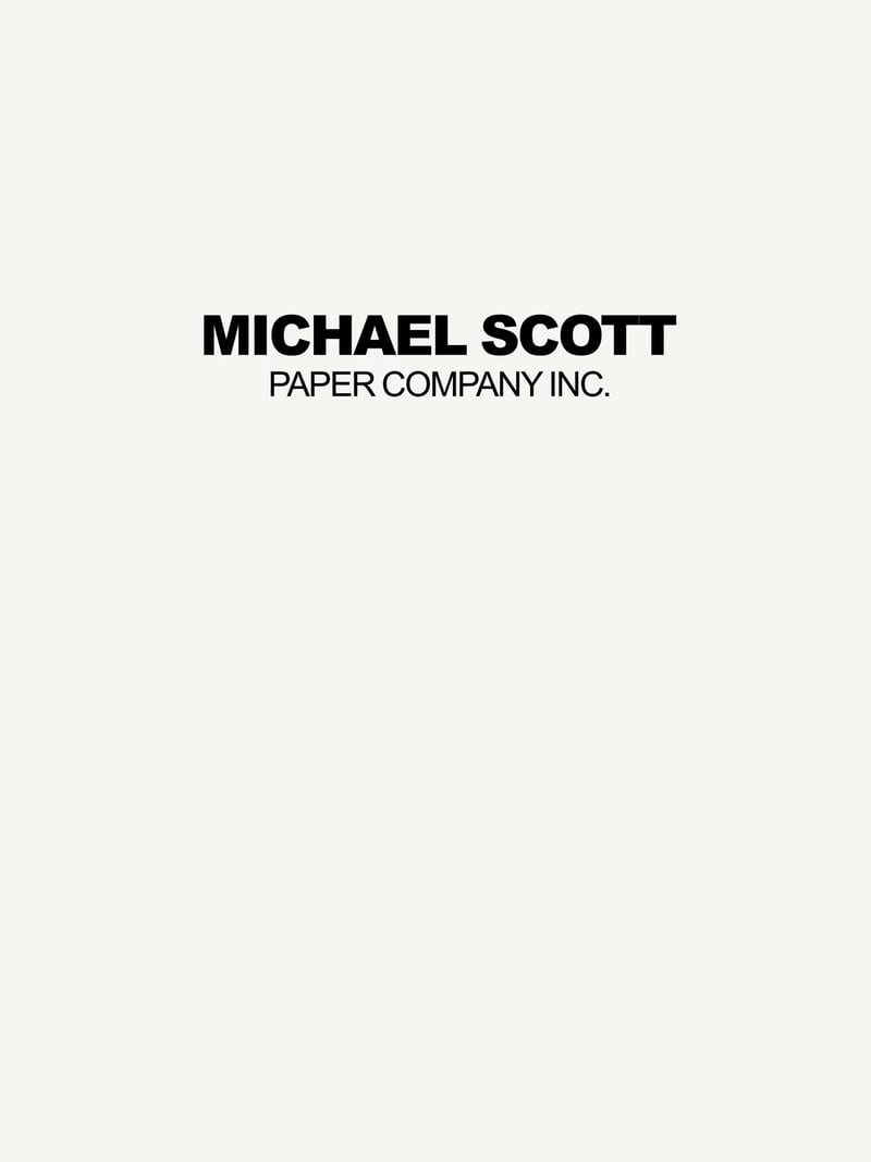 The Office Michael Scott Paper Company baskısının kendisi, ürün üzerinde değil