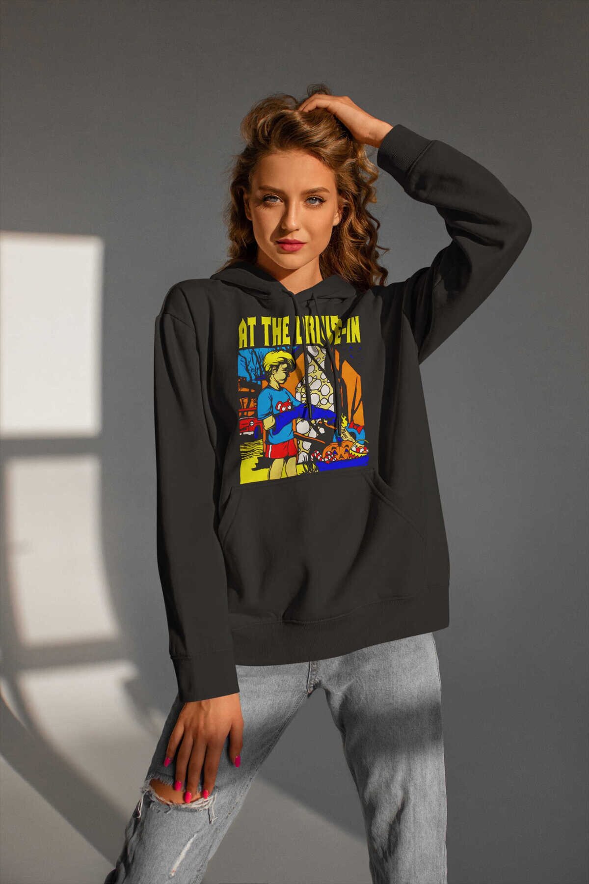 At the Drive in Dijital Baskı Kapüşonlu Unisex Sweatshirt