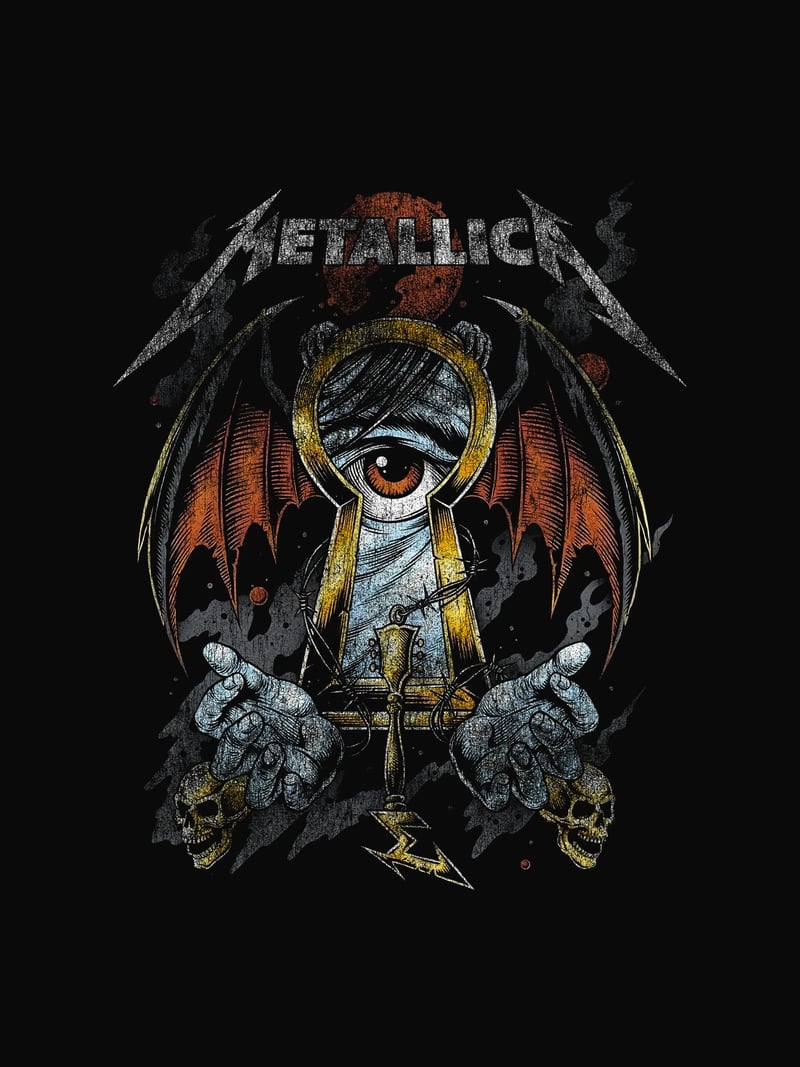 Metallica Kafatası baskısının kendisi, ürün üzerinde değil
