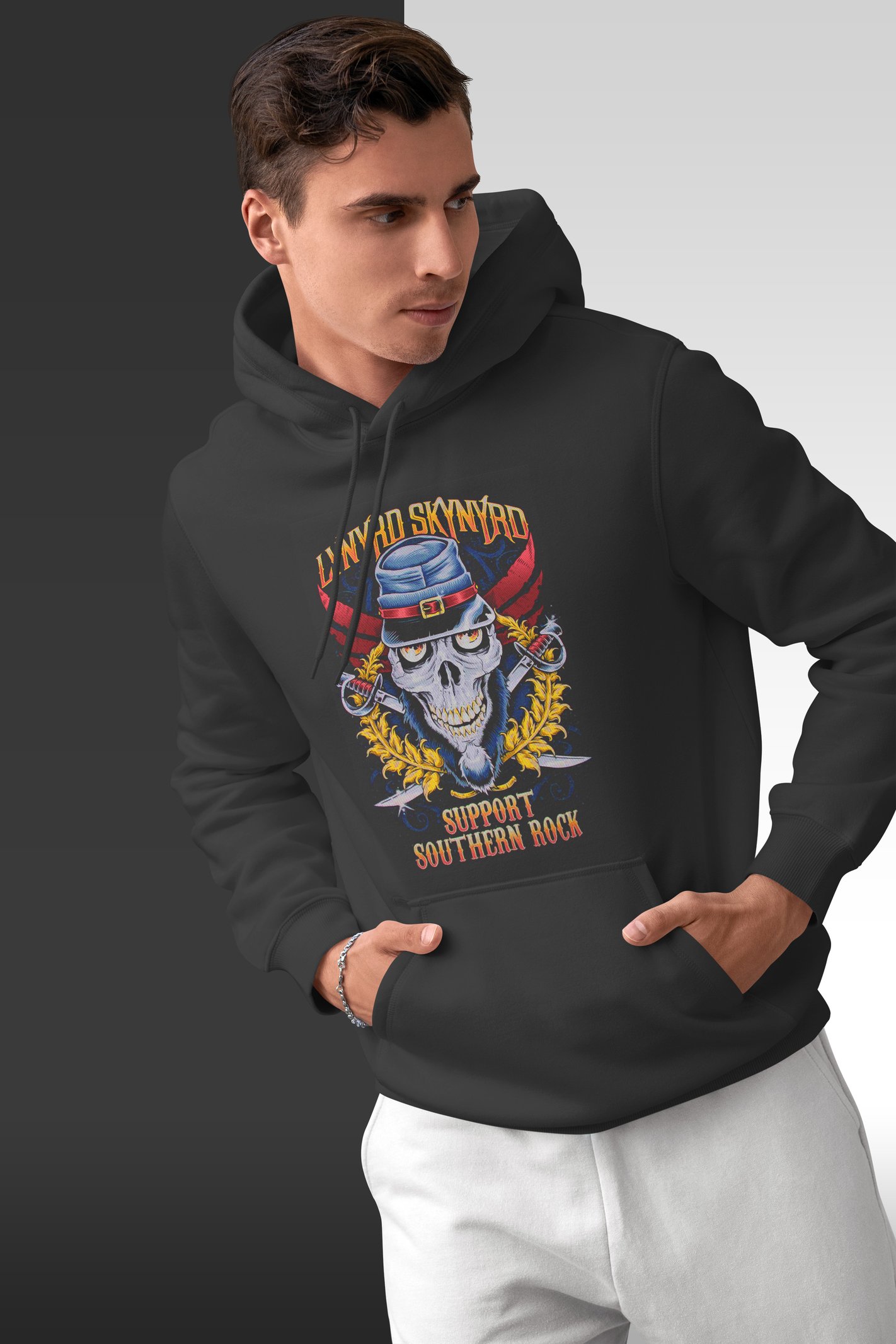 Lynyrd Skynyrd Kafatası Kapüşonlu Sweatshirt