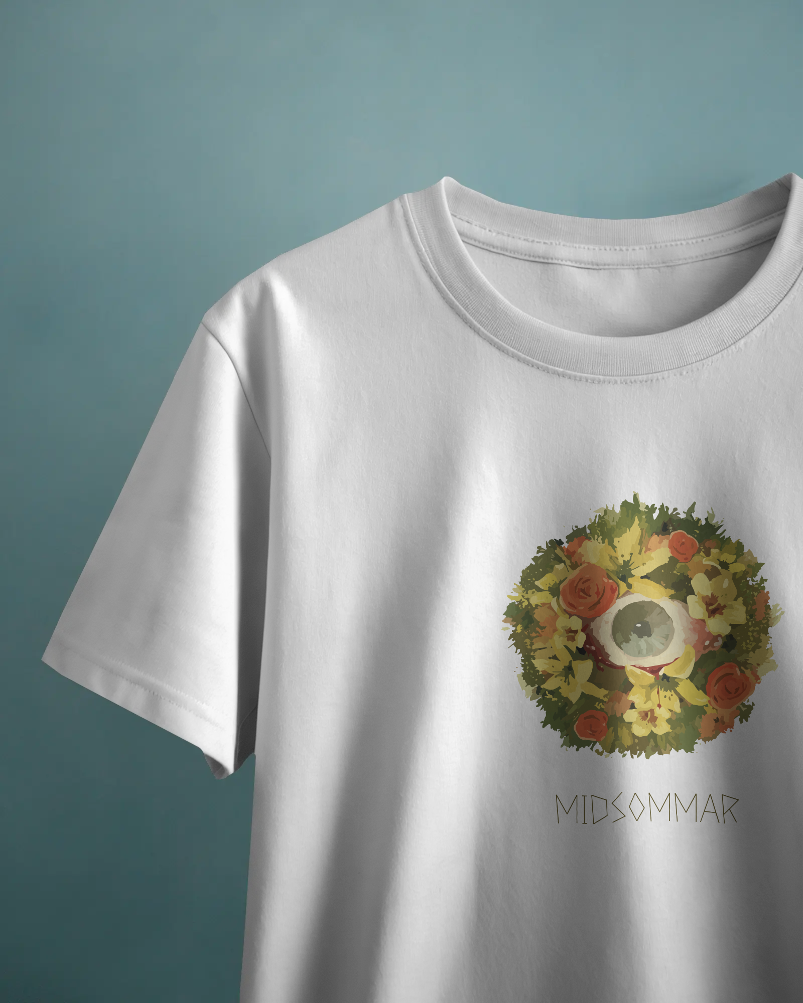 Midsommar Çiçek Beyaz Tişört