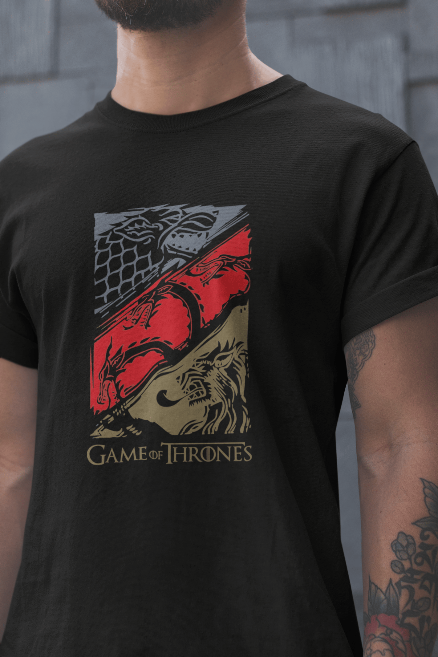 Game of Thrones Ejderha Siyah Tişört
