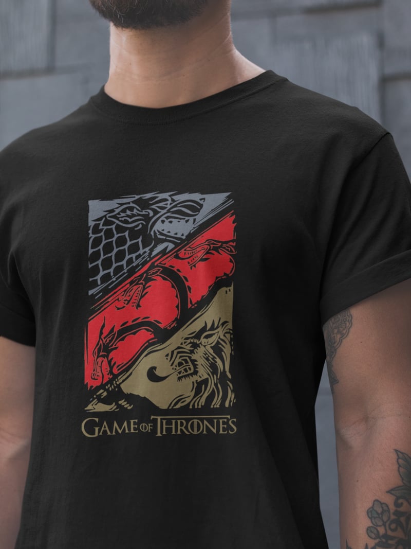 Game of Thrones Ejderha Siyah Tişört