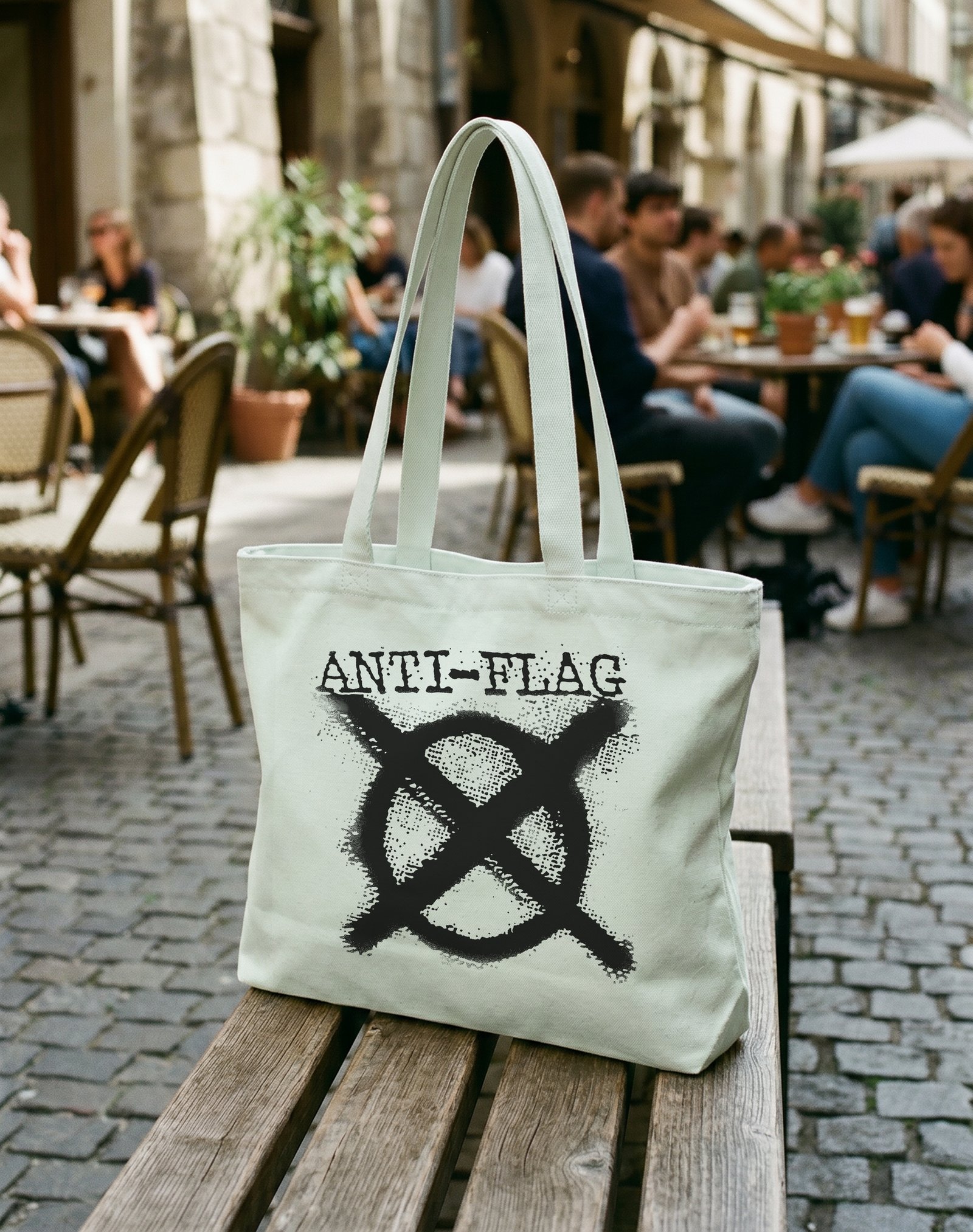Anti Flag Kanvas Astarlı Fermuarlı Omuz Çantası