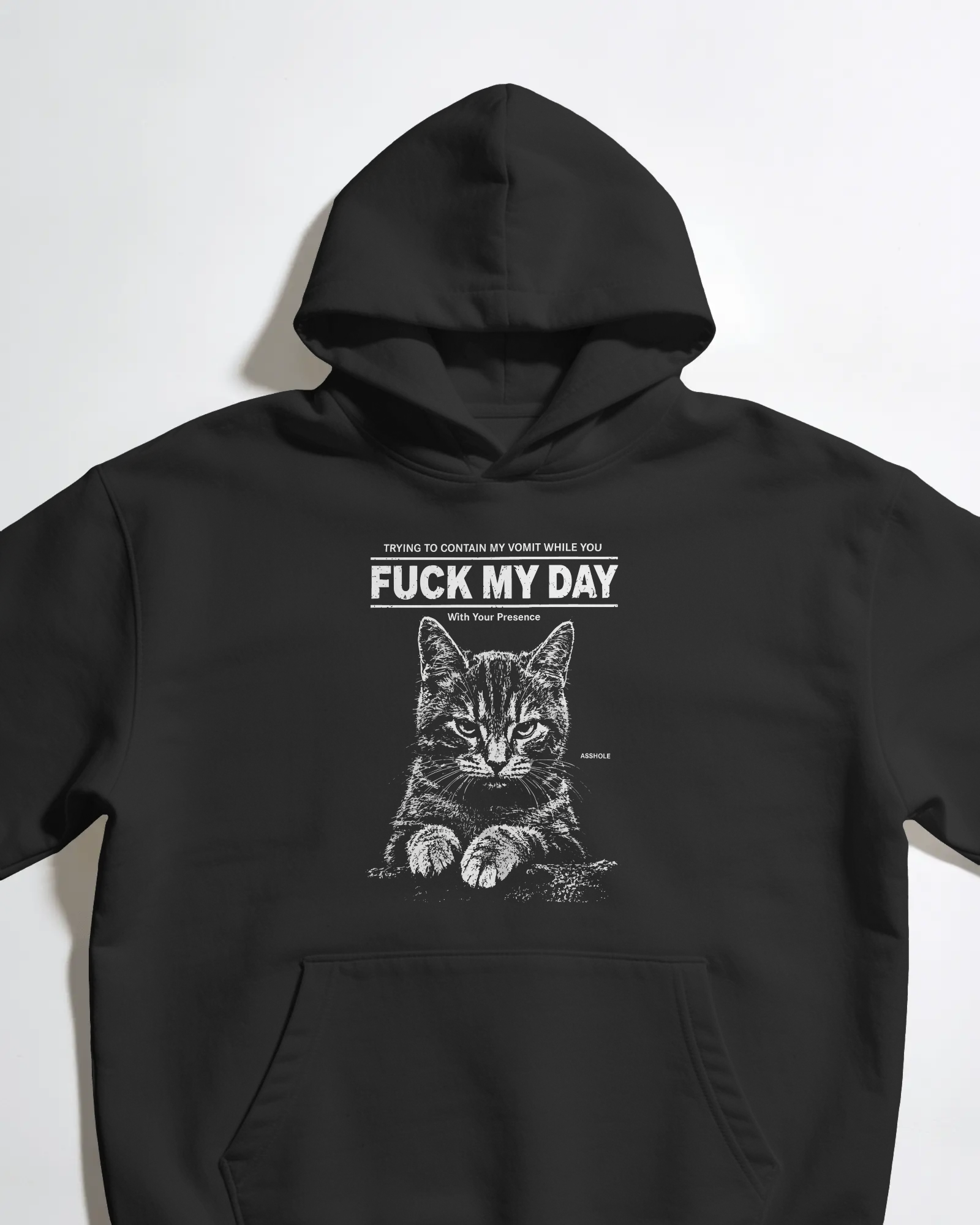 F*ck My Day Siyah Kapüşonlu Sweatshirt
