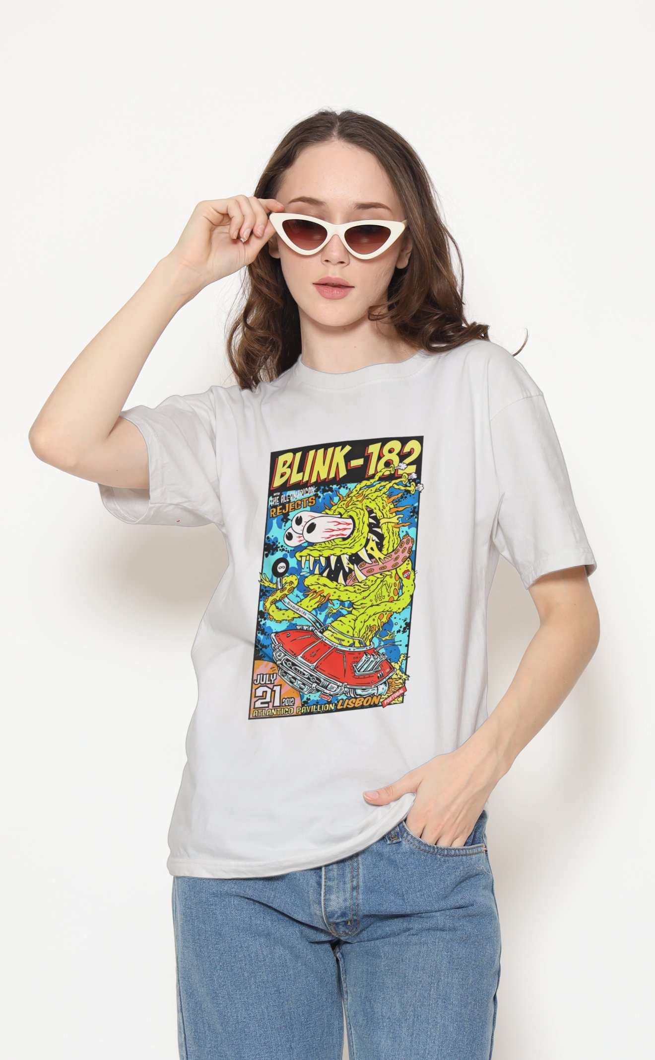 Blink 182 Unisex Beyaz Tişört