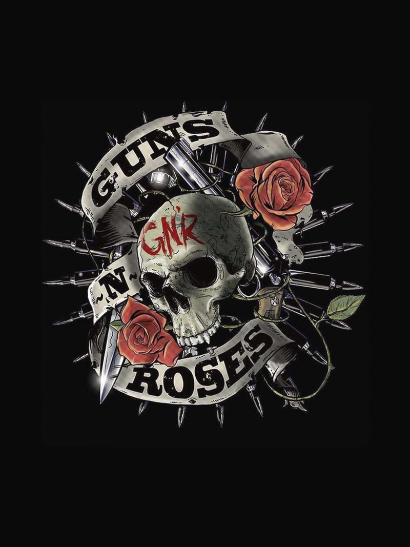 Guns N' Roses Kafatası baskısının kendisi, ürün üzerinde değil