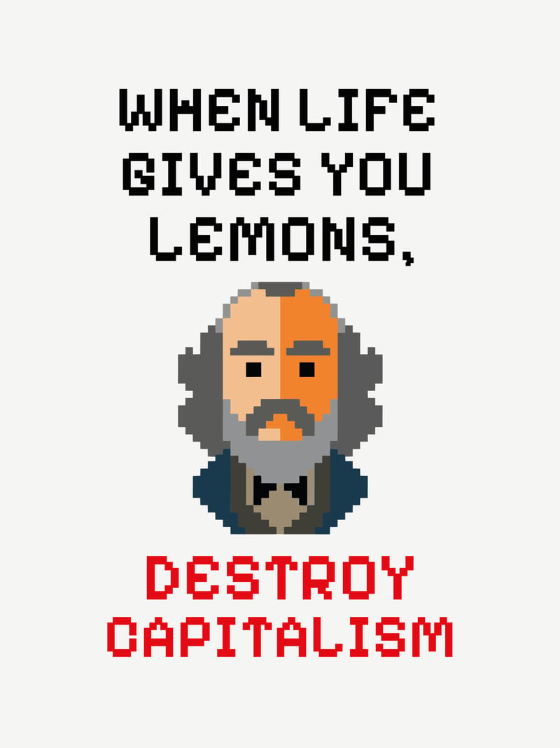 Destroy Capitalism Karl Marx baskısının kendisi, ürün üzerinde değil