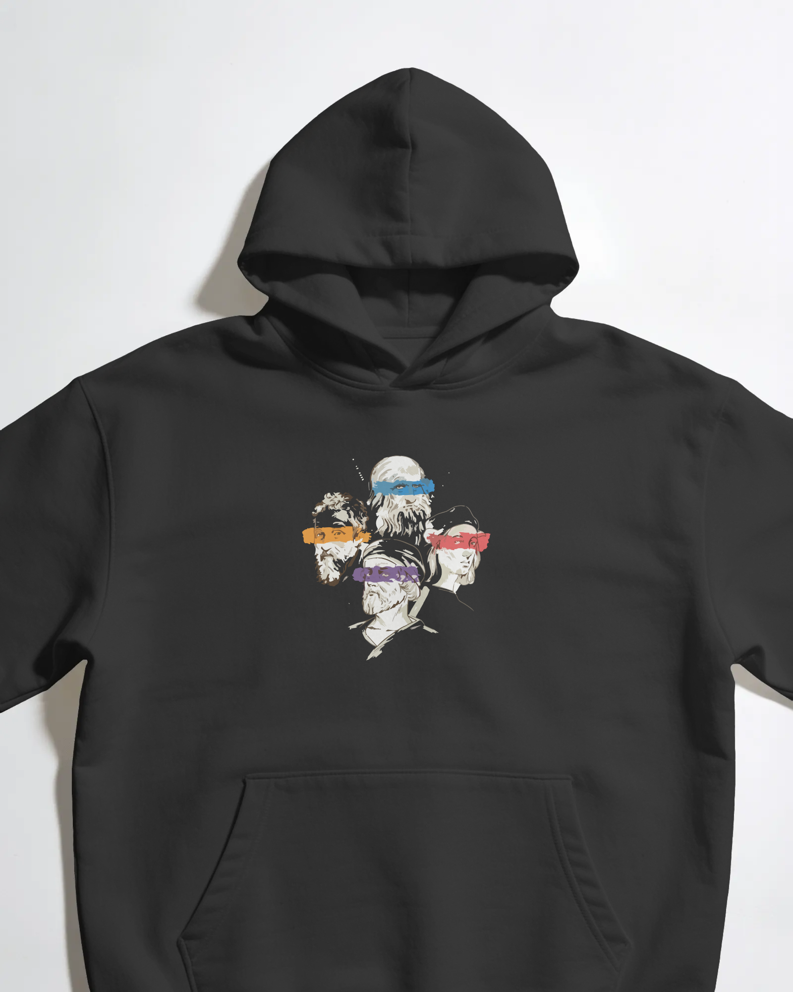 Ninja Turtles Renaissance Unisex Siyah Kapüşonlu Sweatshirt