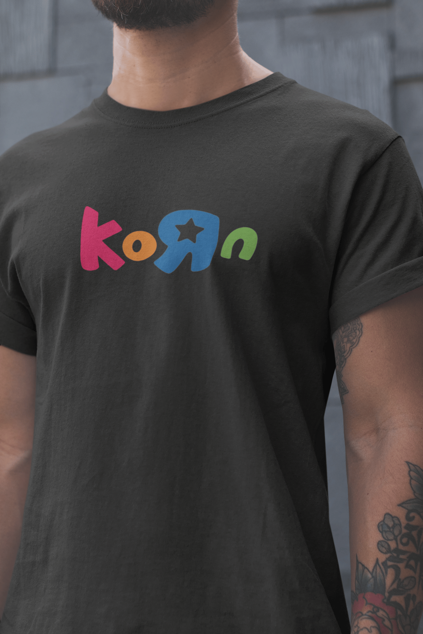 Korn Unisex Siyah Tişört
