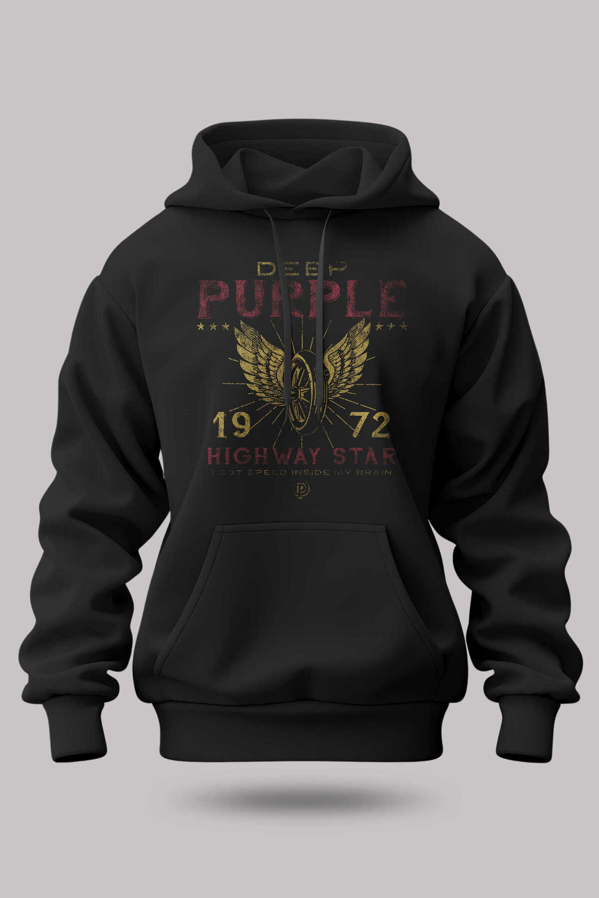 Deep Purple Dijital Baskı Kapüşonlu Unisex Sweatshirt