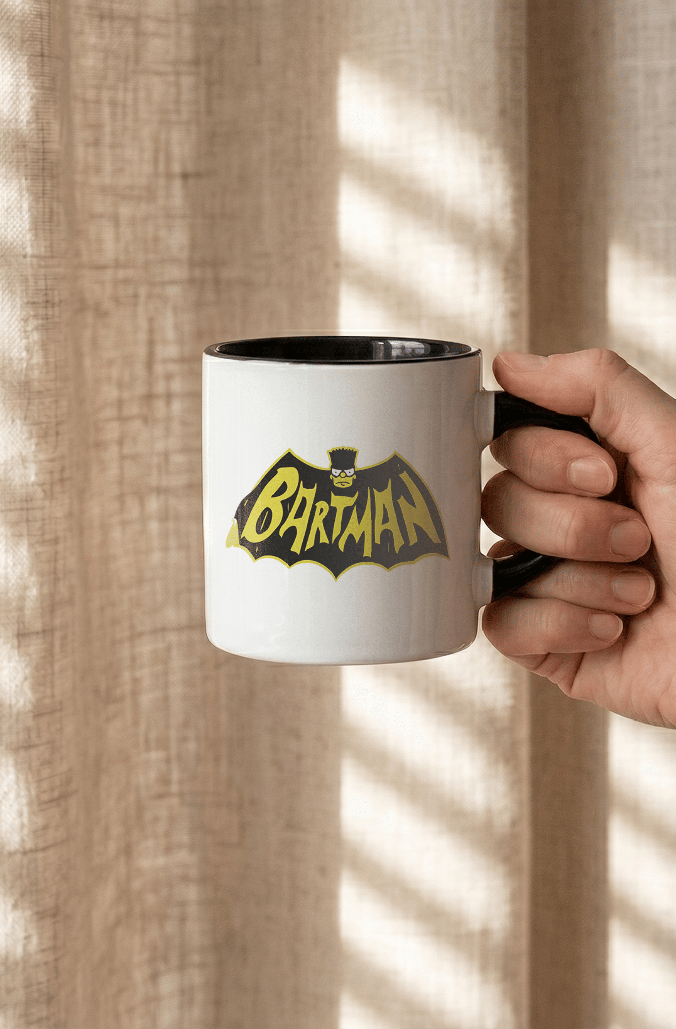 Bartman Simpsons 180 ml Beyaz Siyah Kahve Kupası