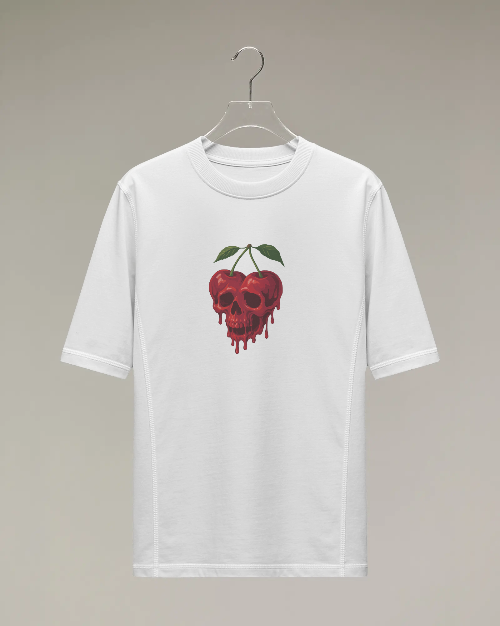 Cherry Skull Beyaz Tişört