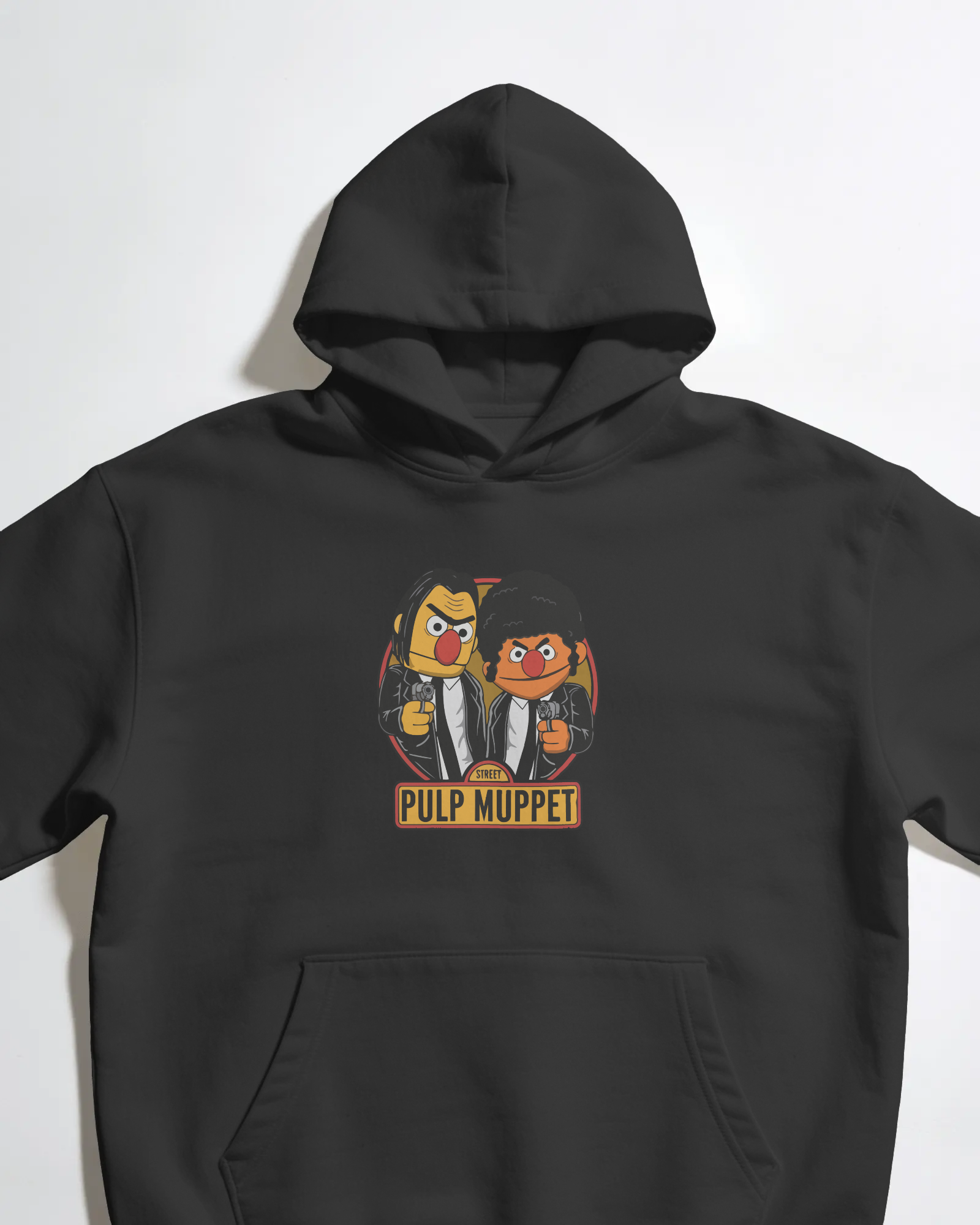 Edi ile Büdü Unisex Siyah Kapüşonlu Sweatshirt