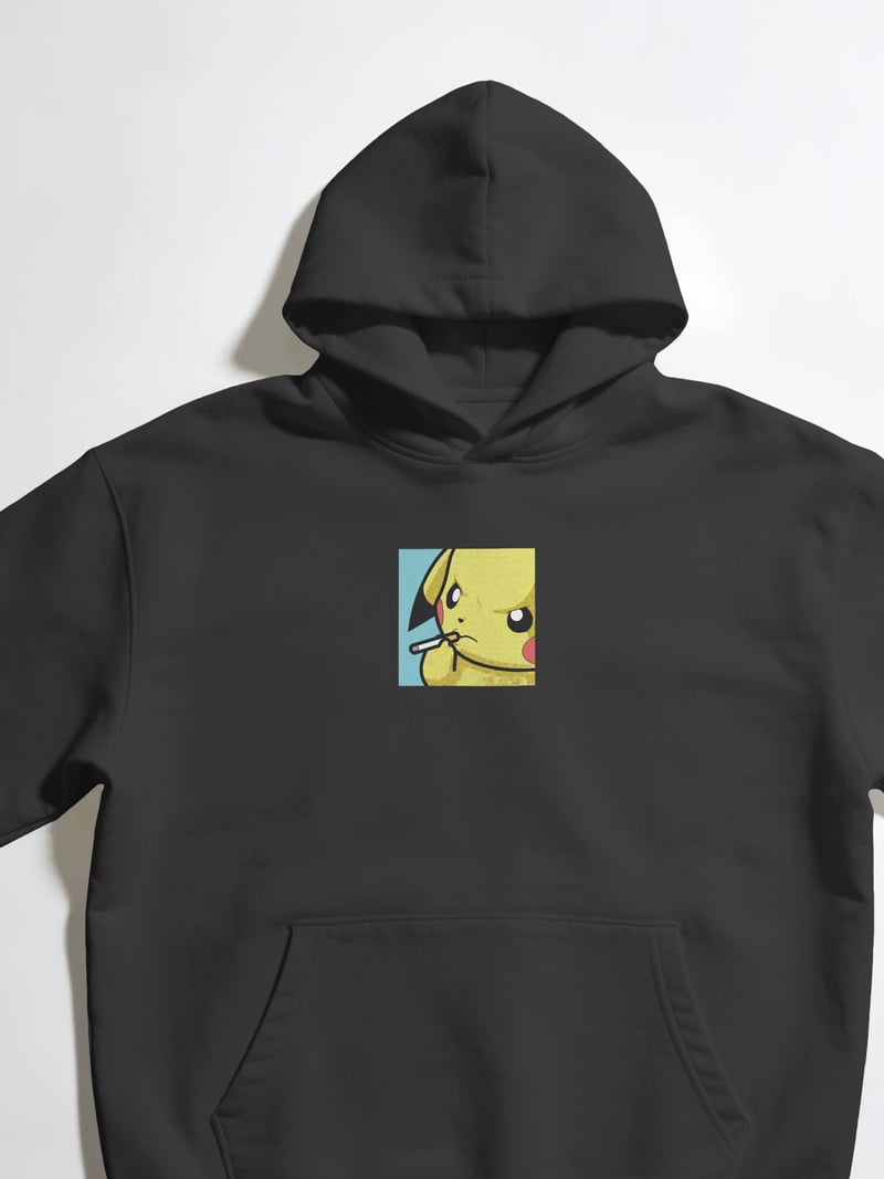 Pikachu Smokes Unisex Siyah Sweatshirt