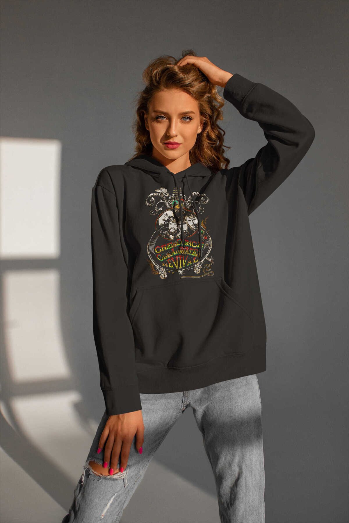 Creedence Clearwater Revival Dijital Baskı Kapüşonlu Unisex Sweatshirt