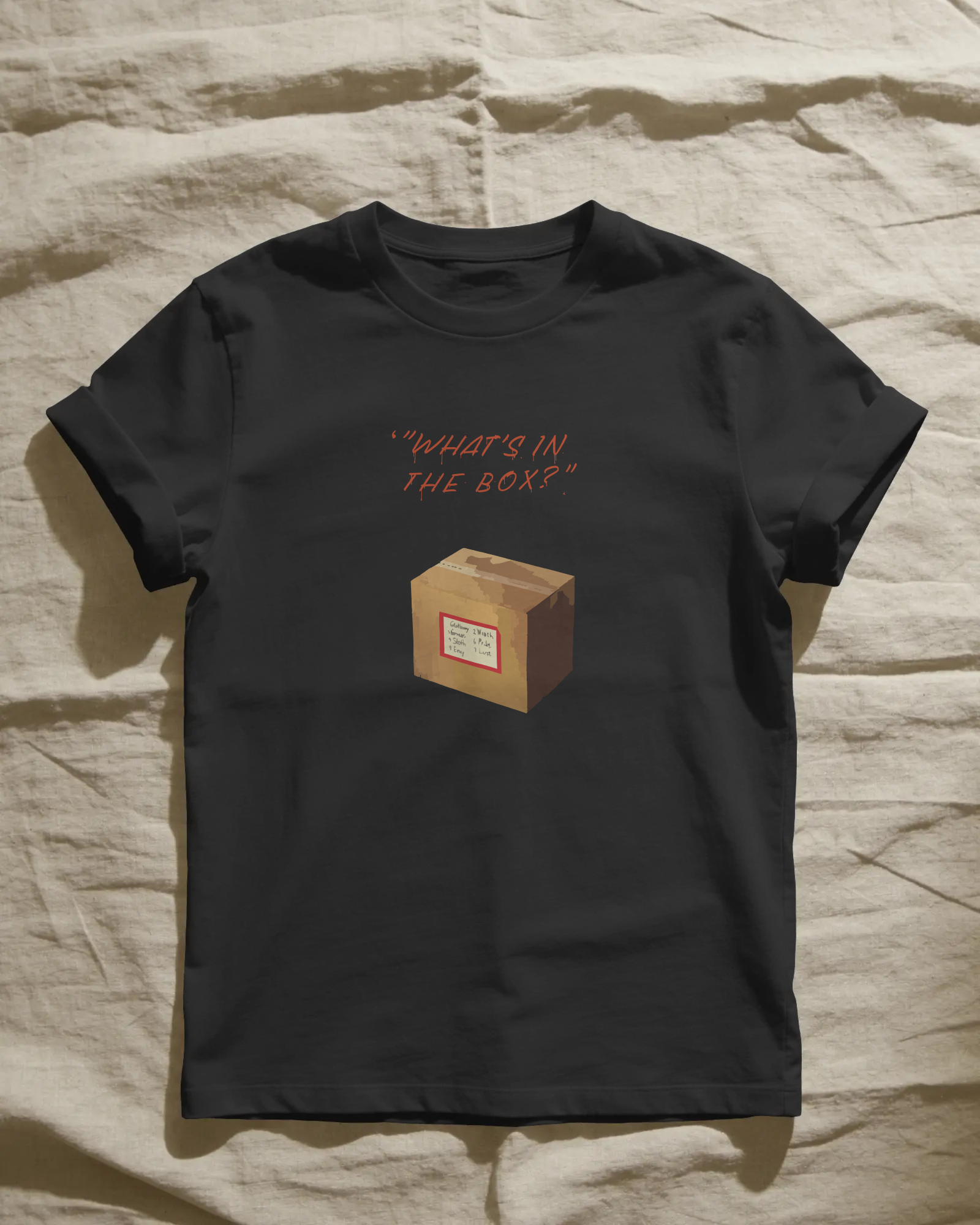 se7en Unisex Siyah Tişört