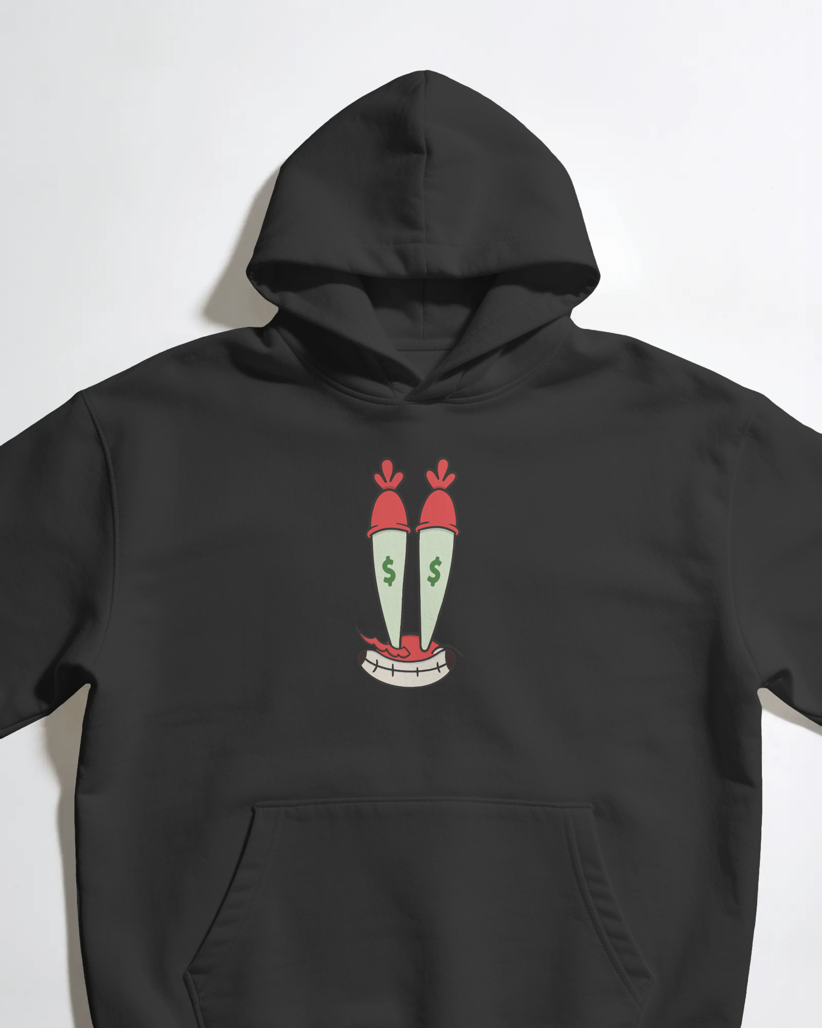Mr. Krabs Spongebob Squarepants Unisex Siyah Kapüşonlu Sweatshirt