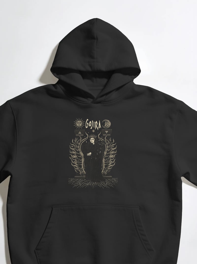 Gojira Siyah Kapüşonlu Sweatshirt