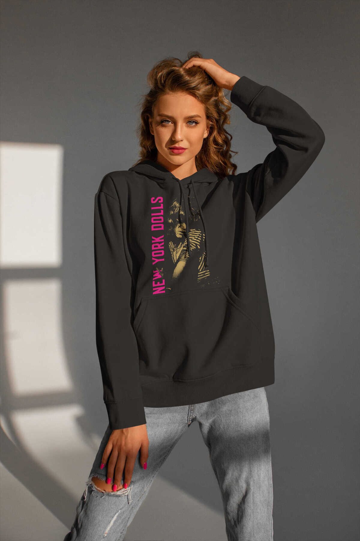 New York Dolls Dijital Baskı Kapüşonlu Unisex Sweatshirt