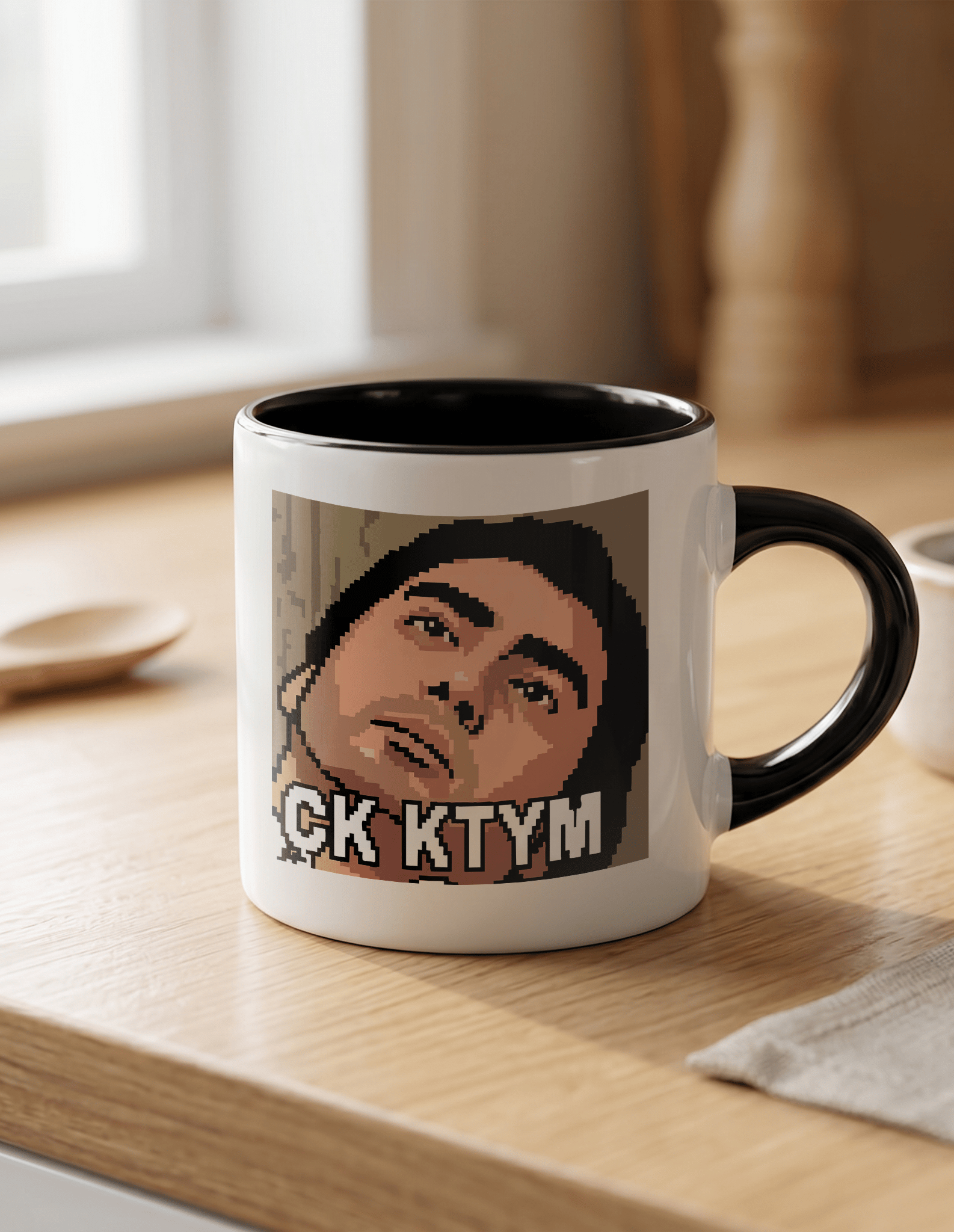 Polat Alemdar Kurtlar Vadisi 180 ml Beyaz Siyah Kahve Kupası