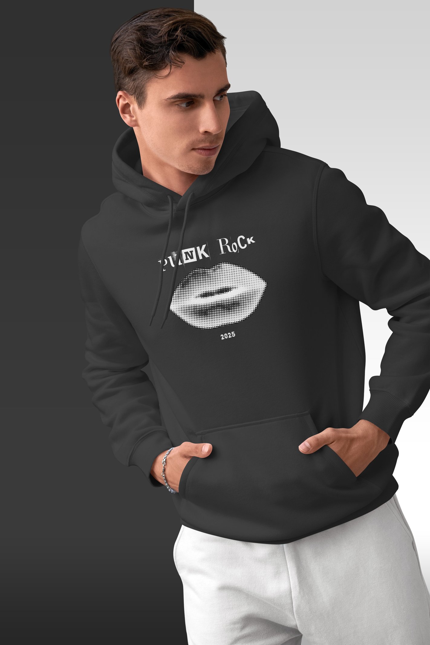 Punk Rock Kapüşonlu Unisex Sweatshirt