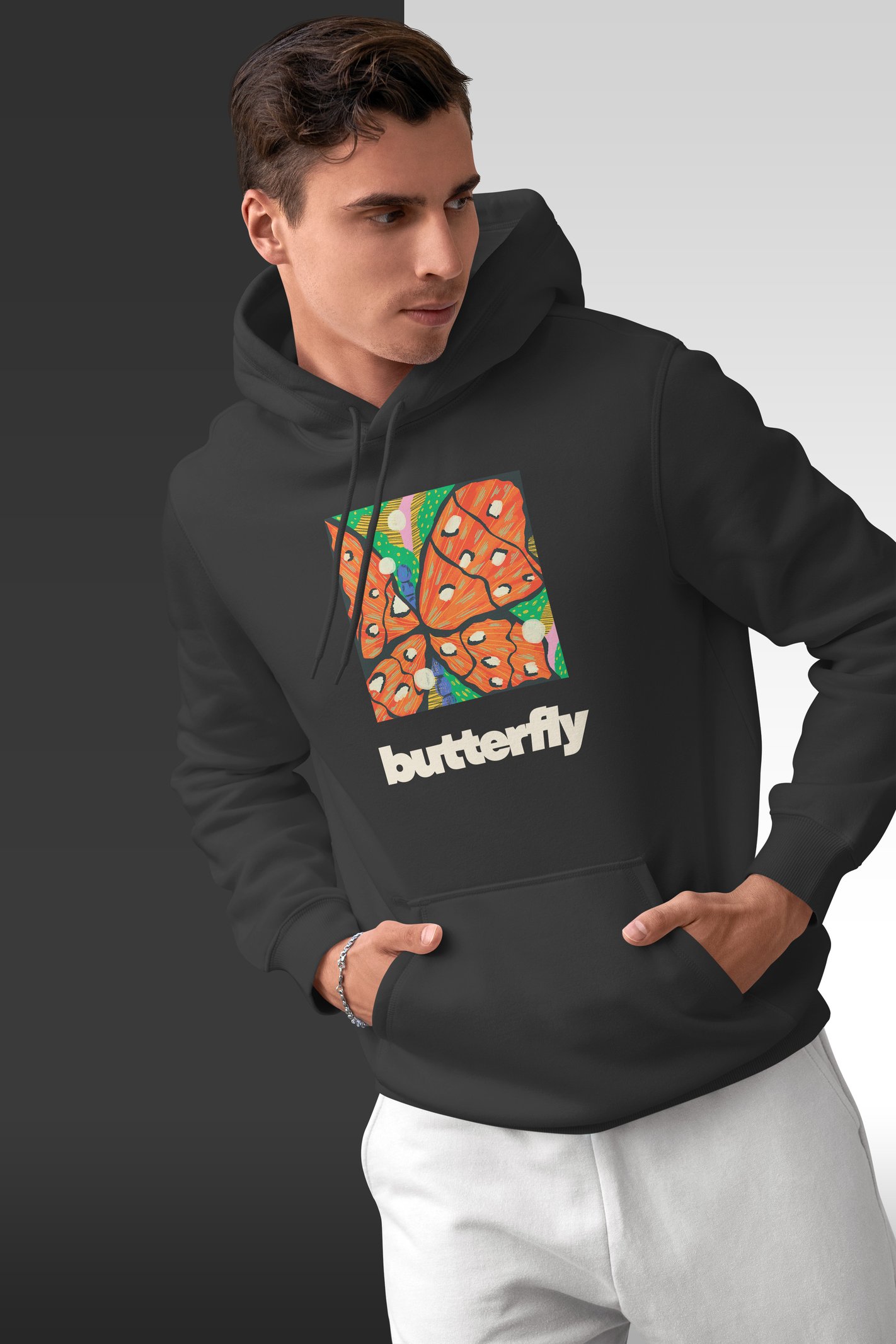 Butterfly Kapüşonlu Unisex Sweatshirt