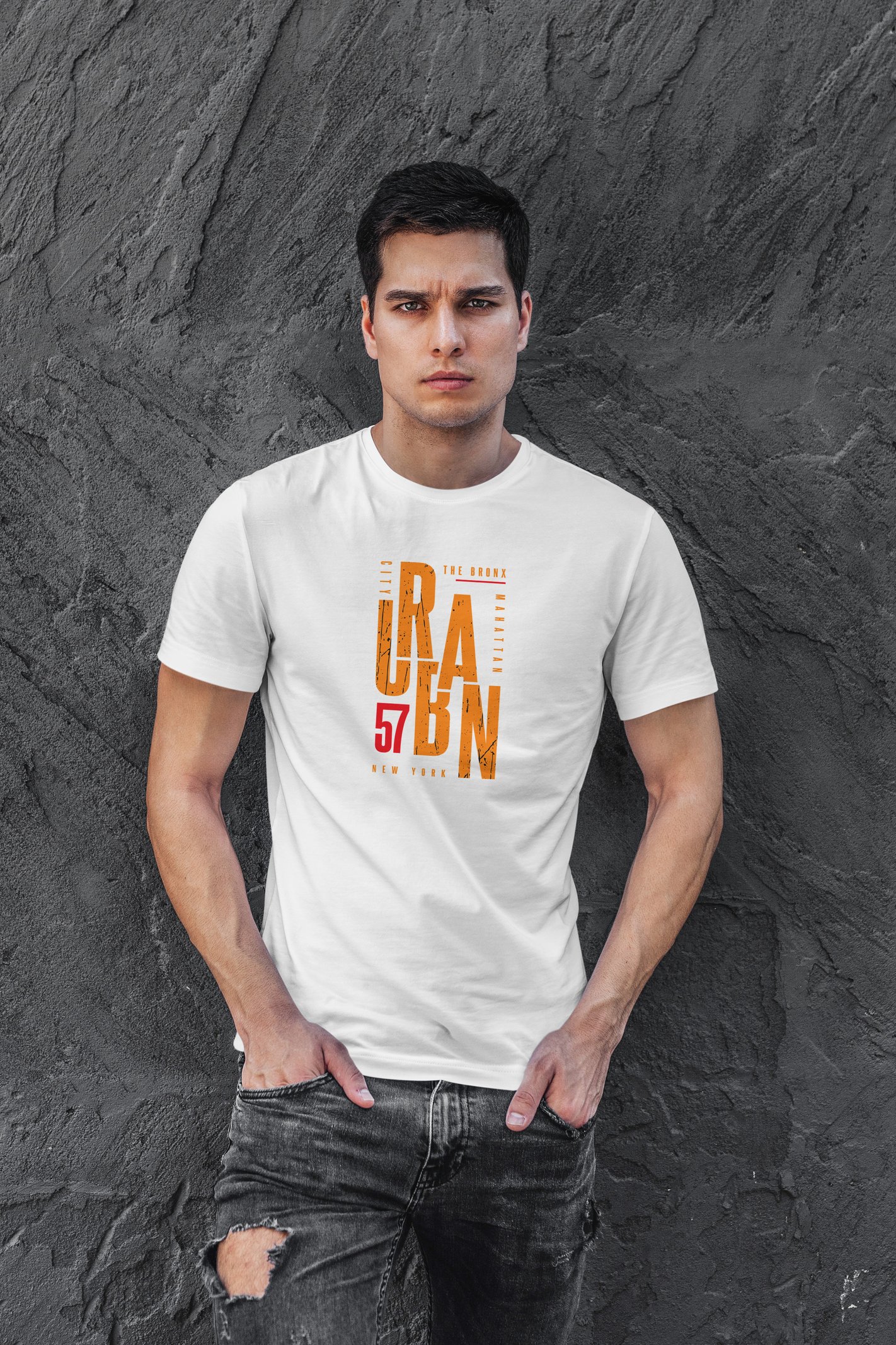 Urban Dijital Baskı  Unisex Beyaz T-Shirt
