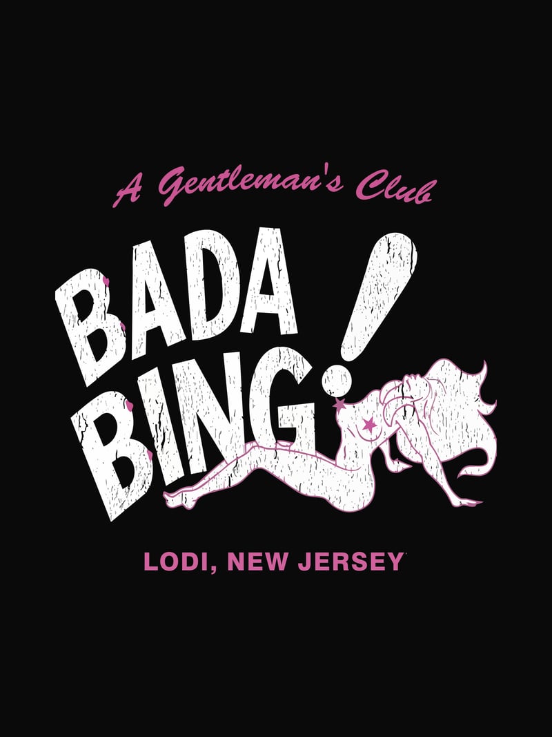 The Sopranos Bada Bing baskısının kendisi, ürün üzerinde değil