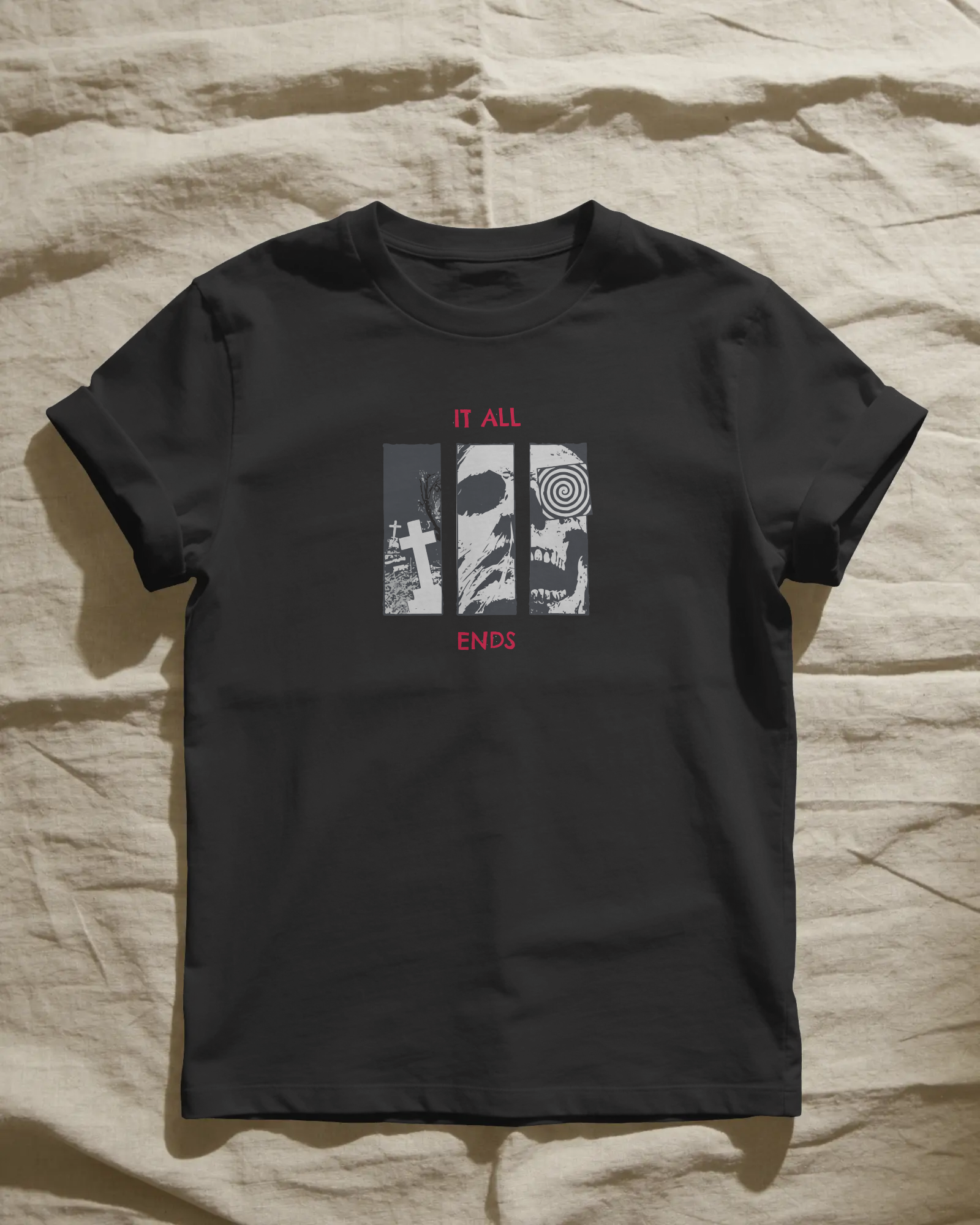 It All Ends Unisex Siyah Tişört