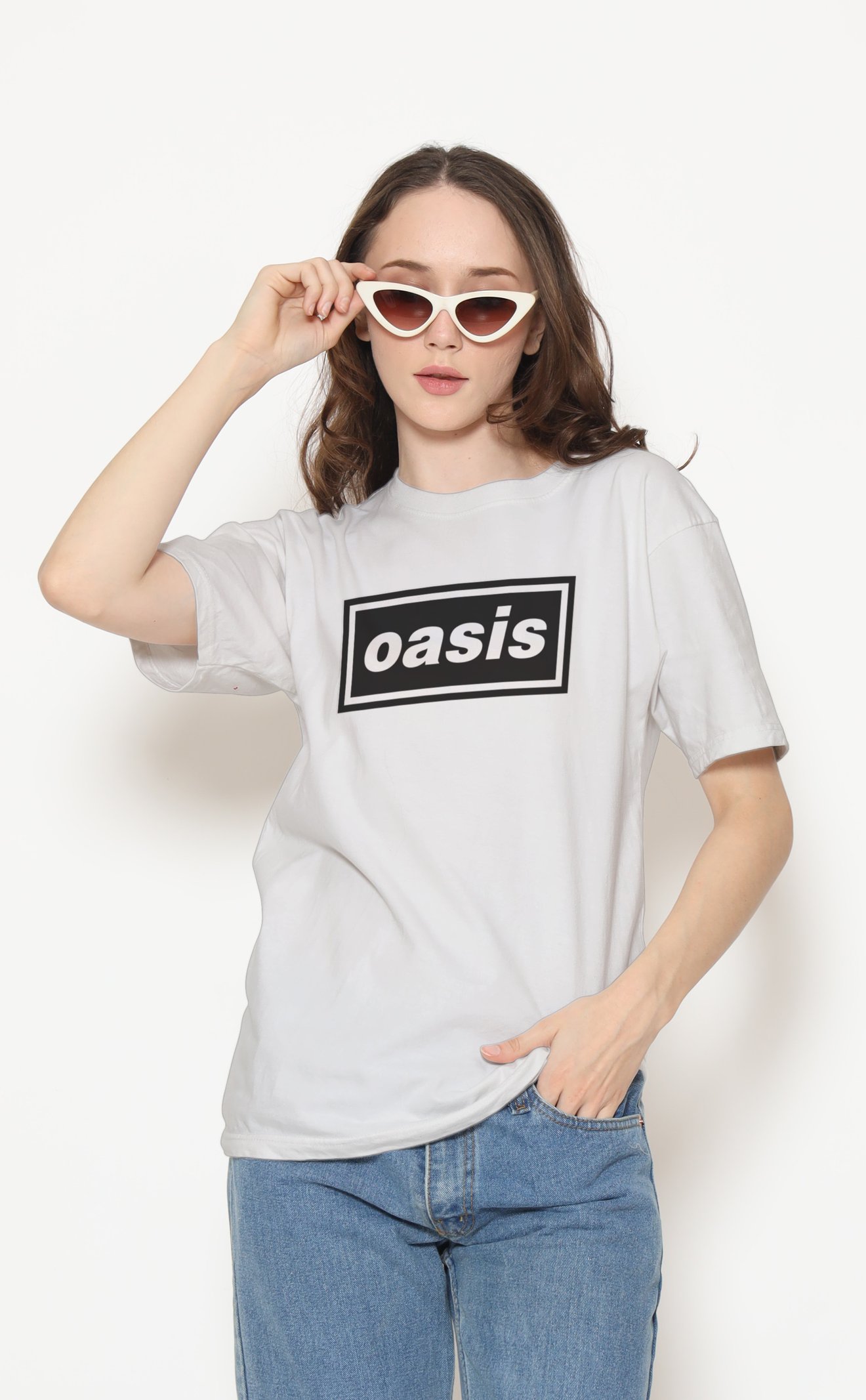 Oasis Unisex Beyaz Tişört