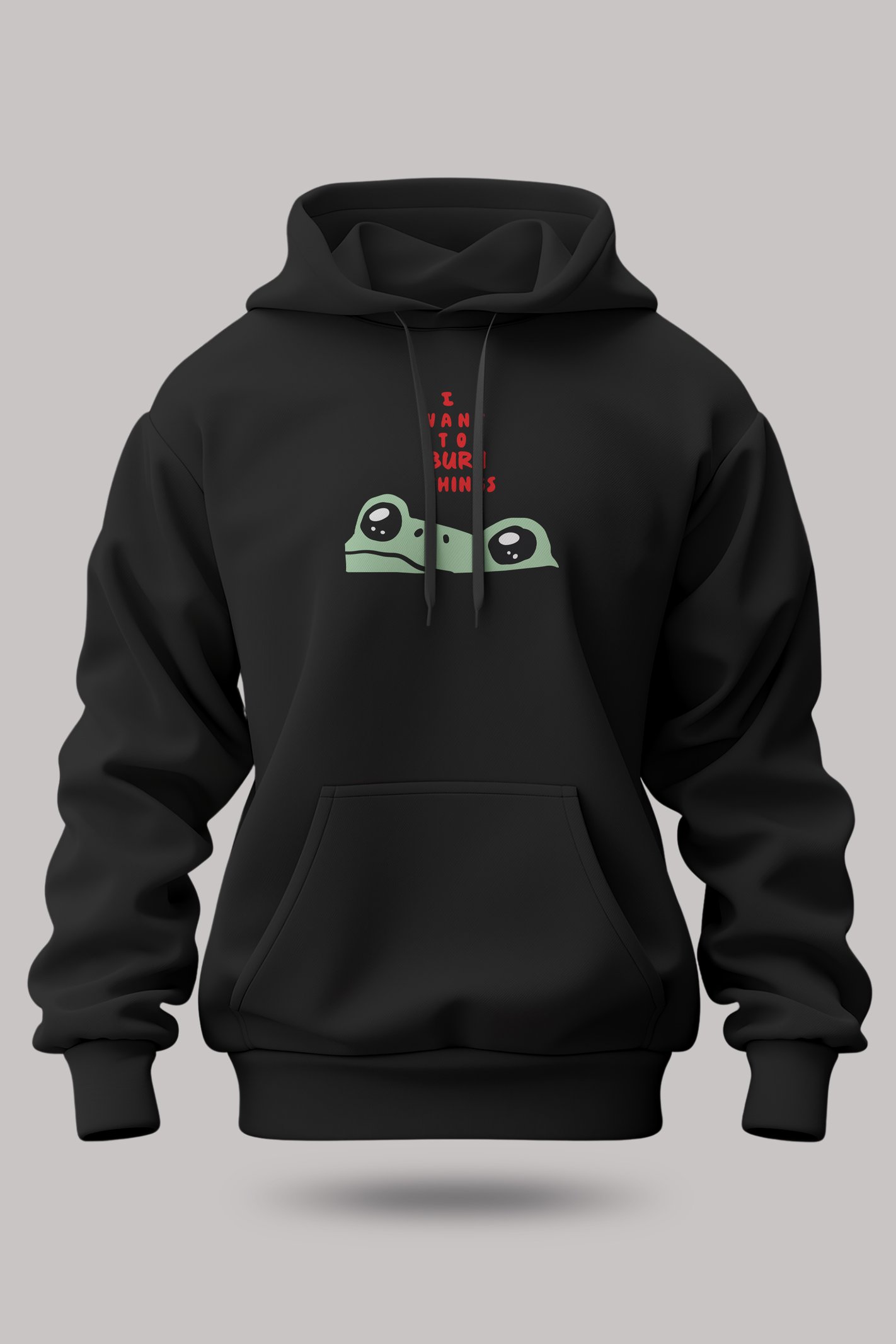 Burn Things Unisex Siyah Kapüşonlu Sweatshirt