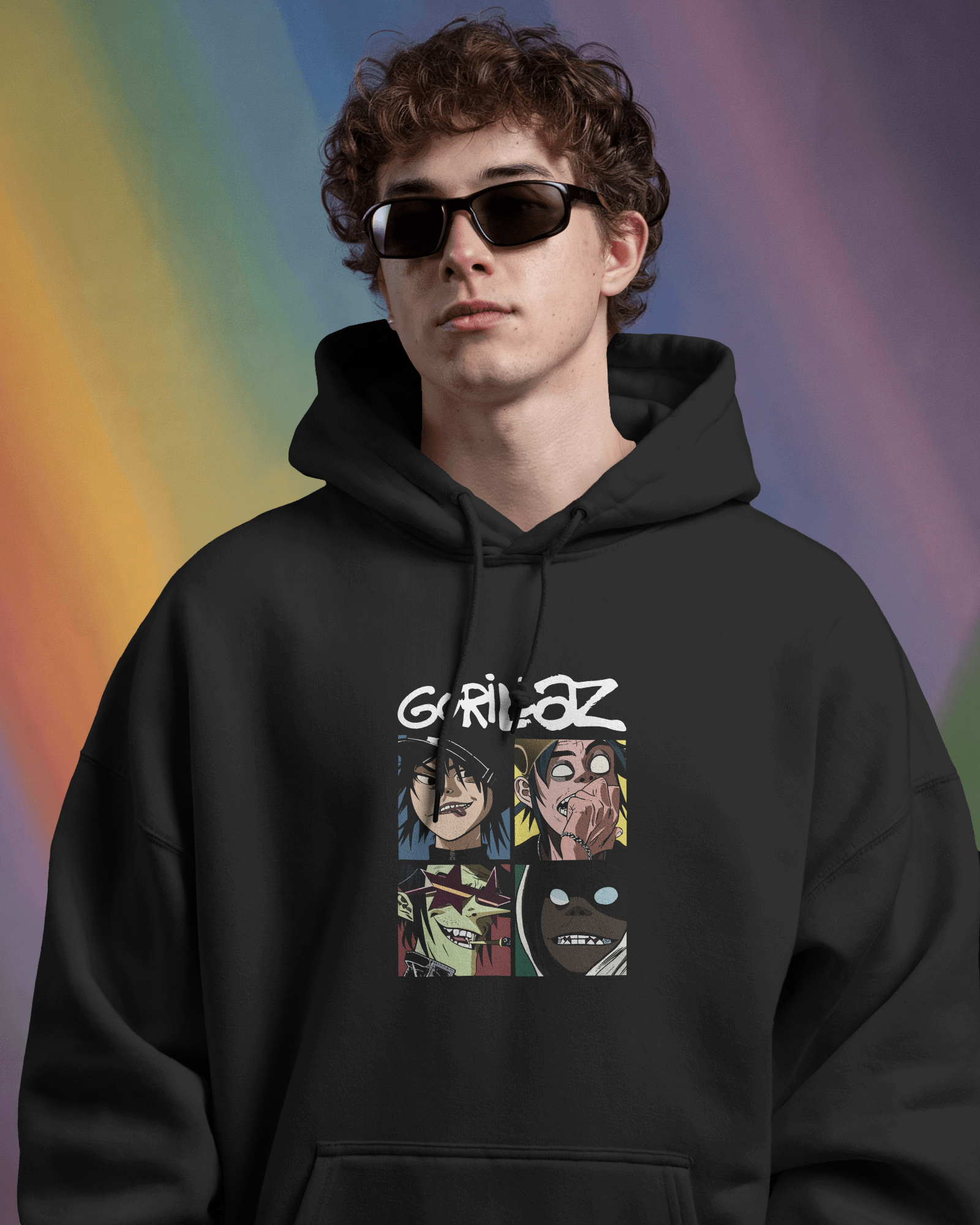 Gorillaz Siyah Kapüşonlu Sweatshirt