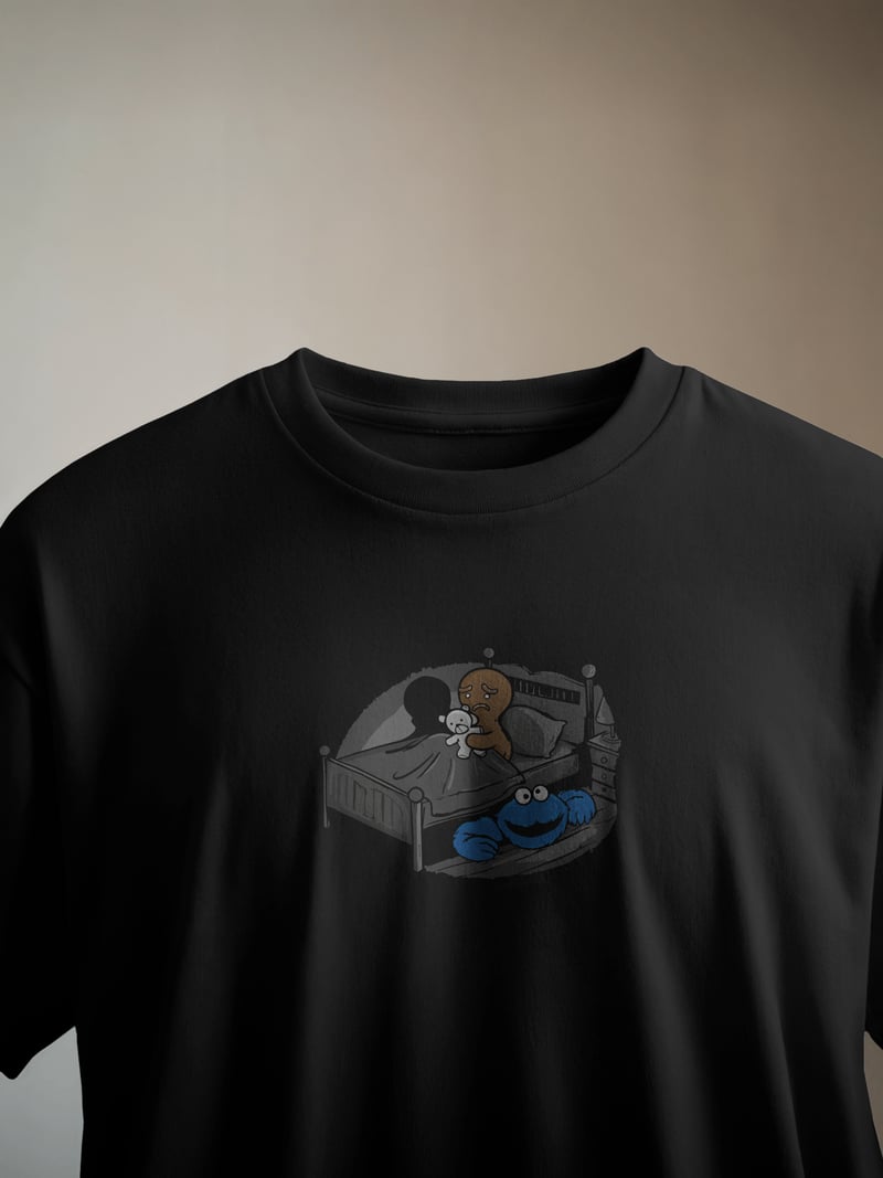 Cookie Monster Siyah Tişört