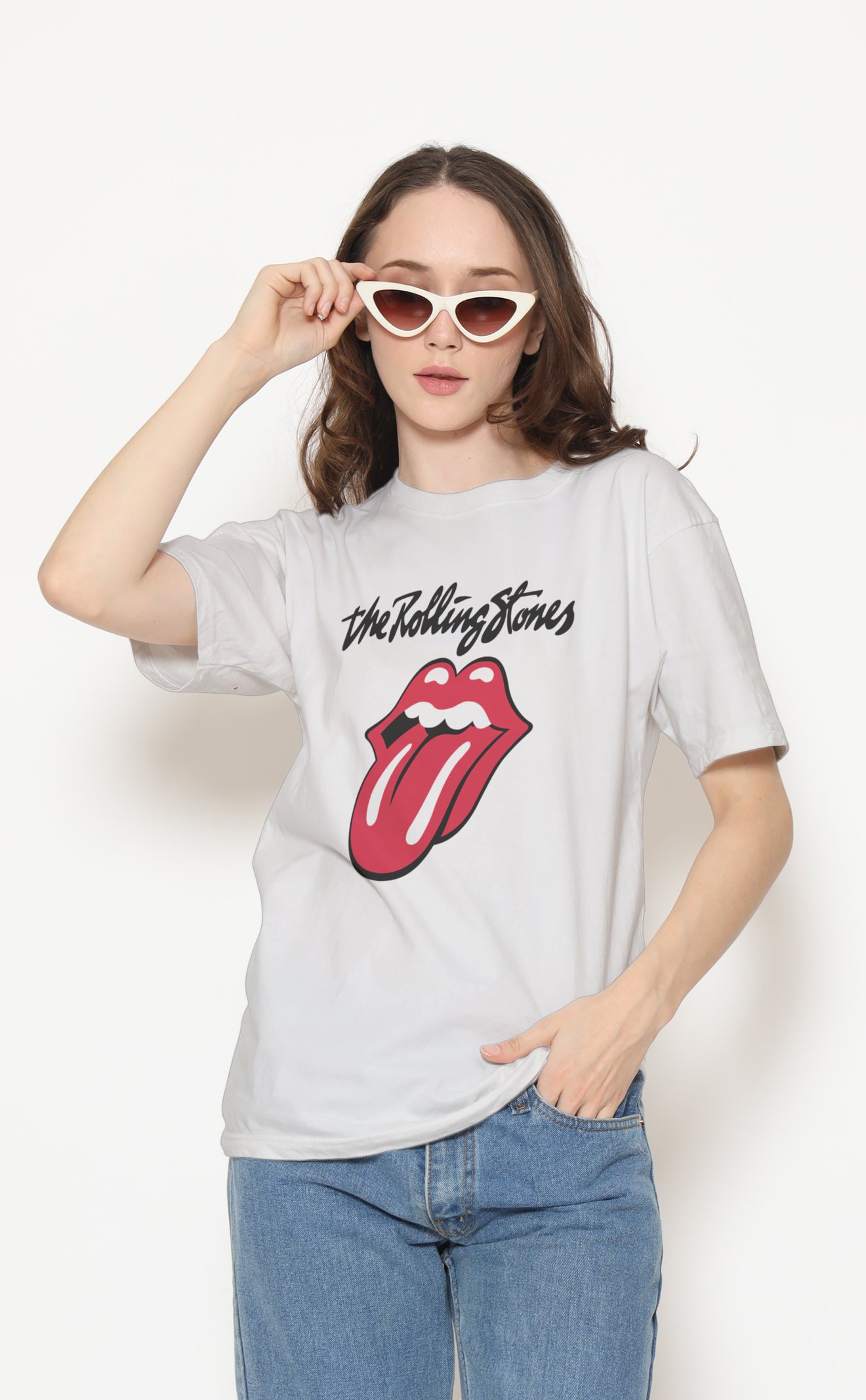 Rolling Stones Unisex Beyaz Tişört