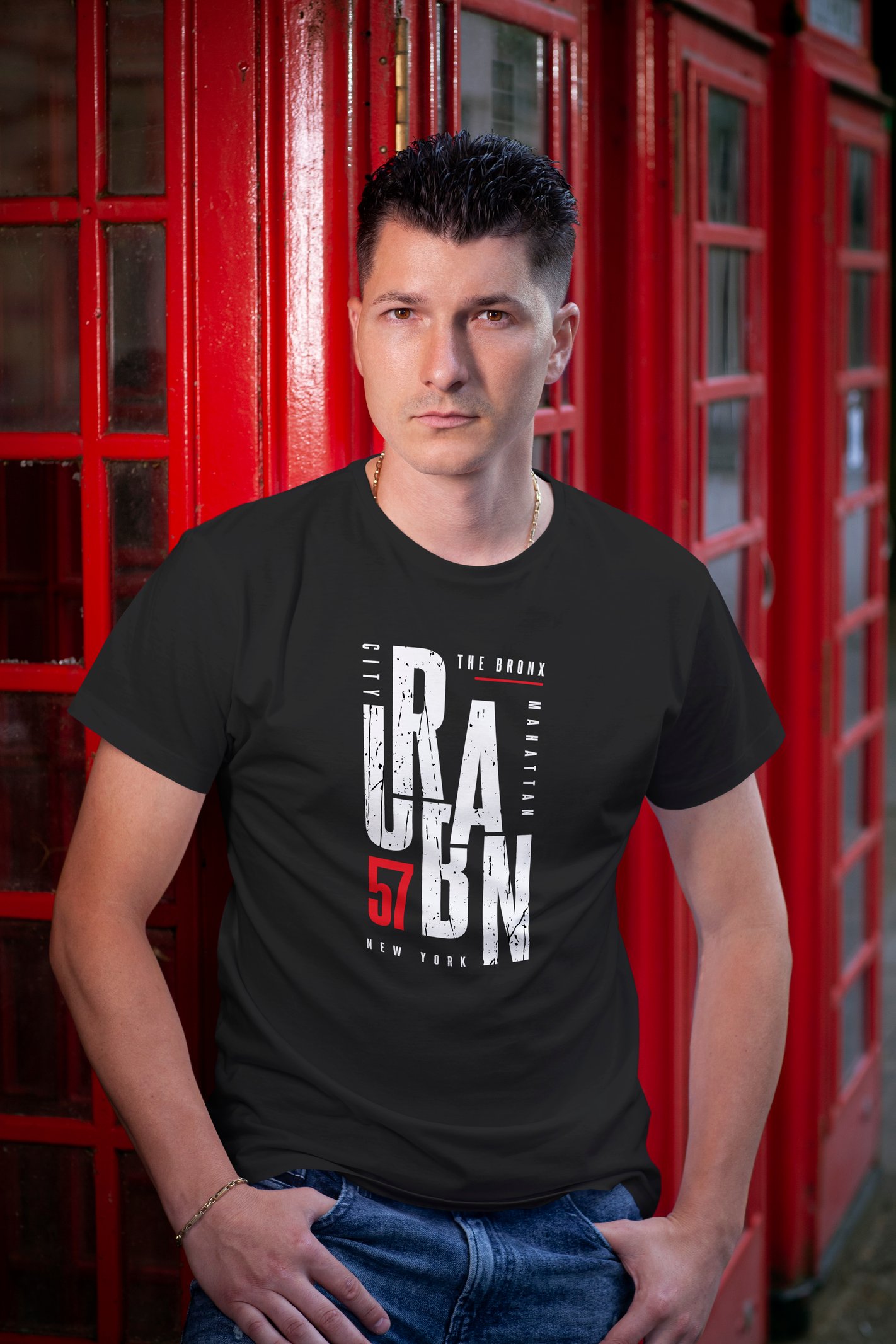 Urban Dijital Baskı  Unisex Siyah T-Shirt