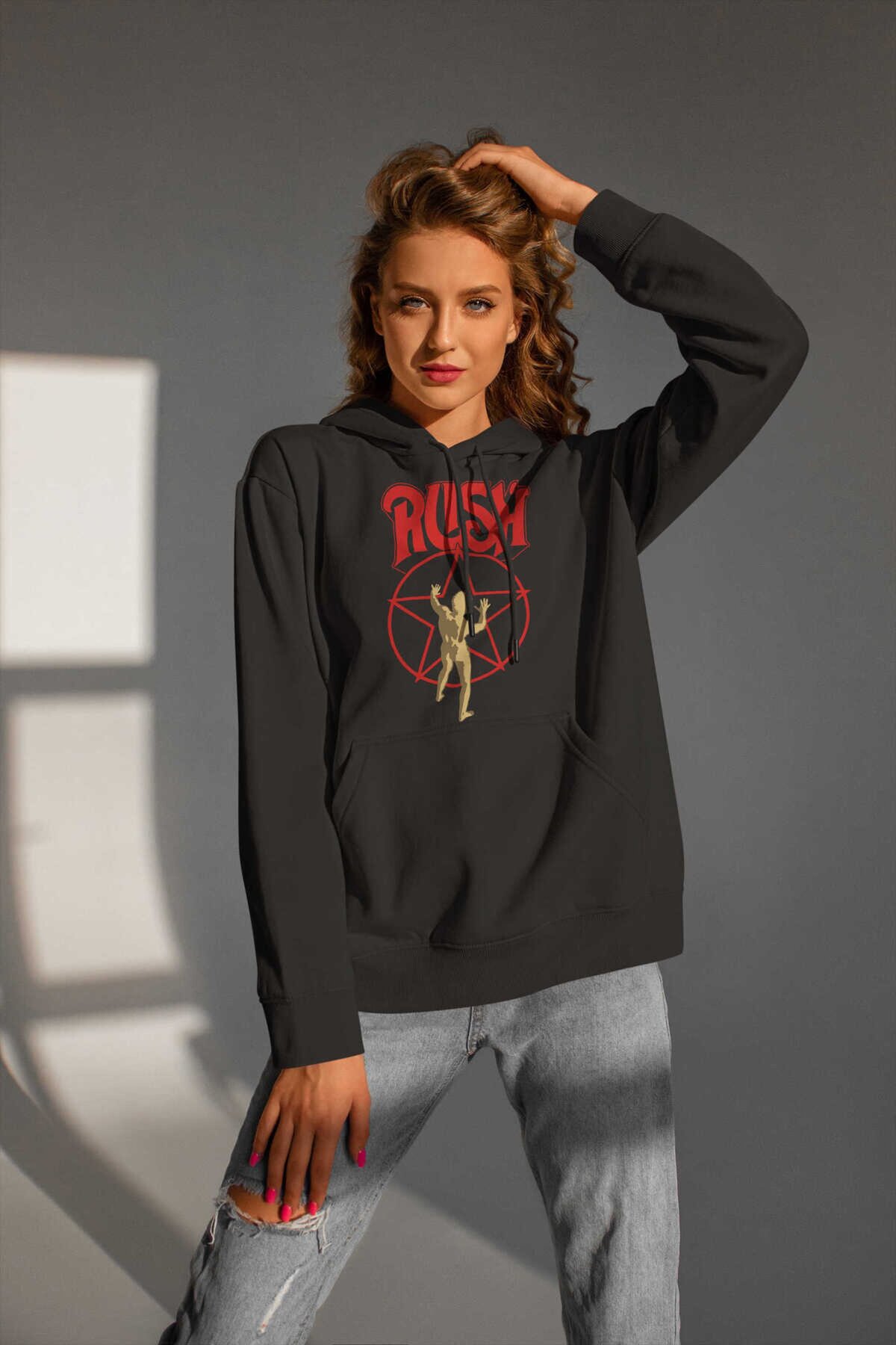 Rush Pentagram Kapüşonlu Sweatshirt