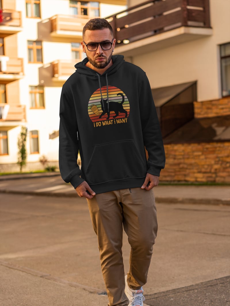 Kedi Kapüşonlu Unisex Sweatshirt