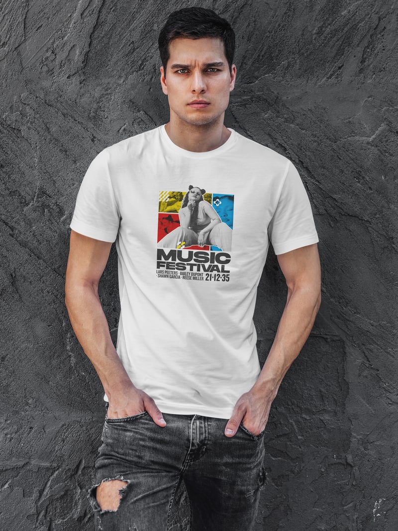 Festival Dijital Baskı Beyaz Unisex Tişört