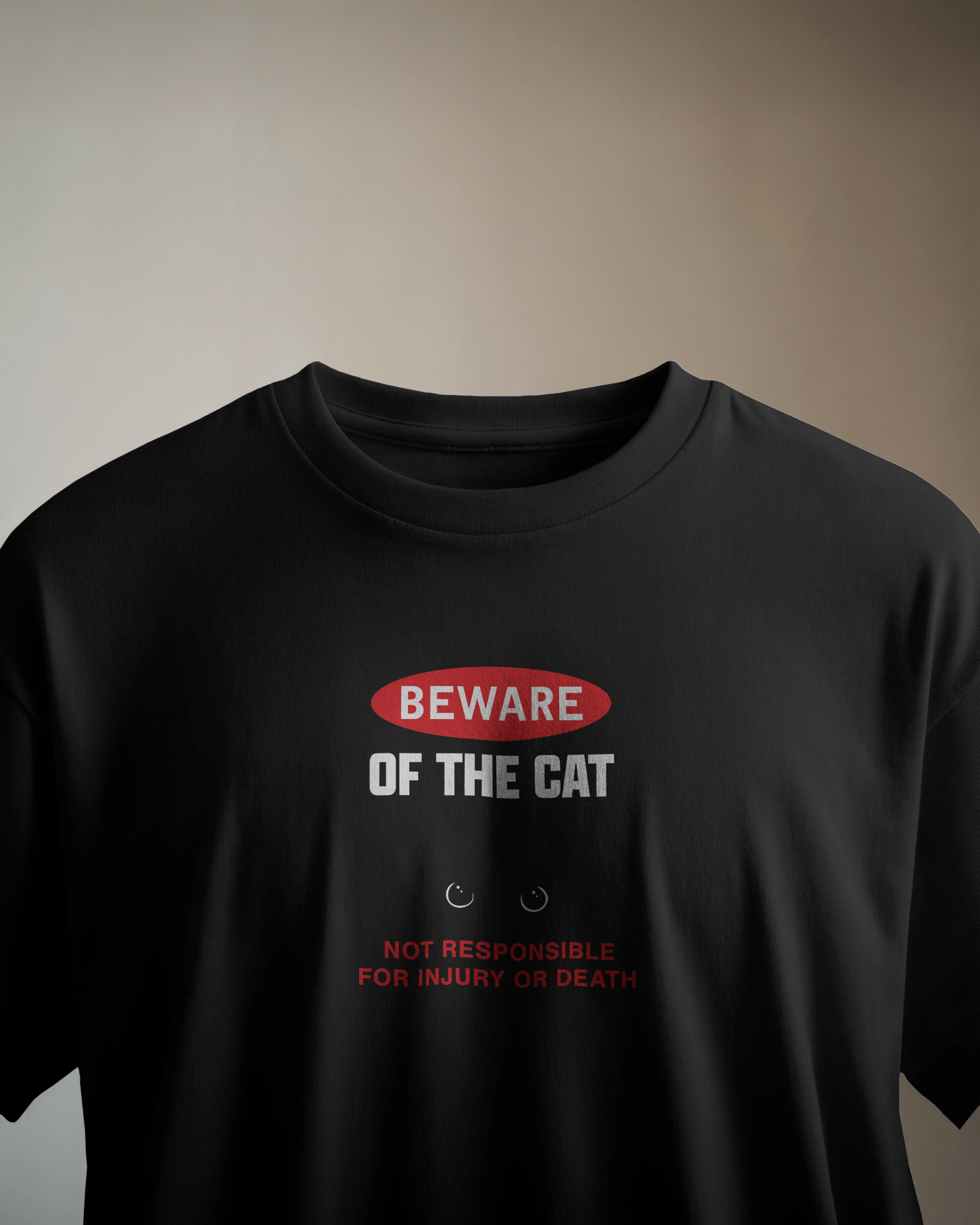 Beware of the Cat Siyah Tişört