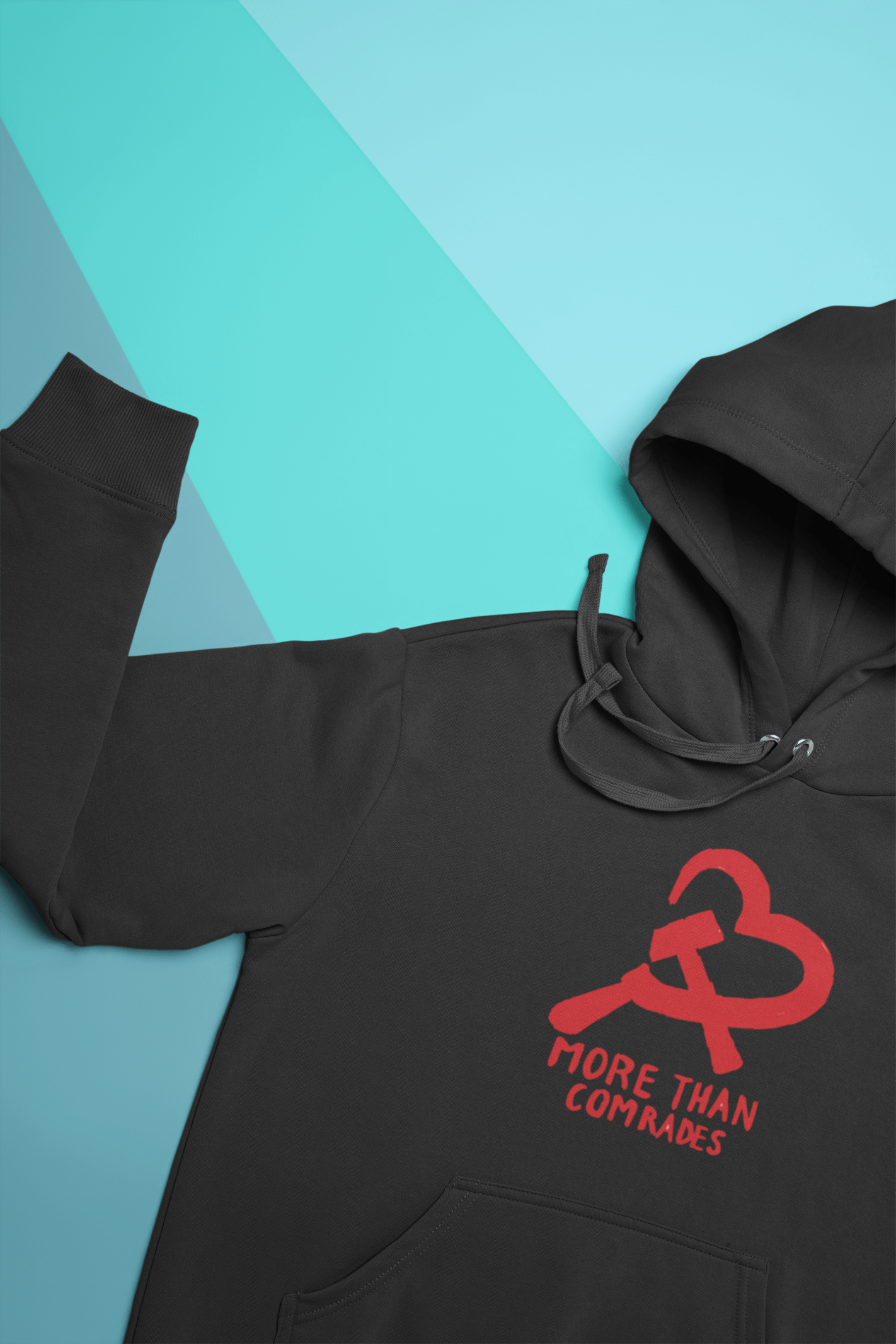 More Than Comrades Unisex Siyah Kapüşonlu Sweatshirt