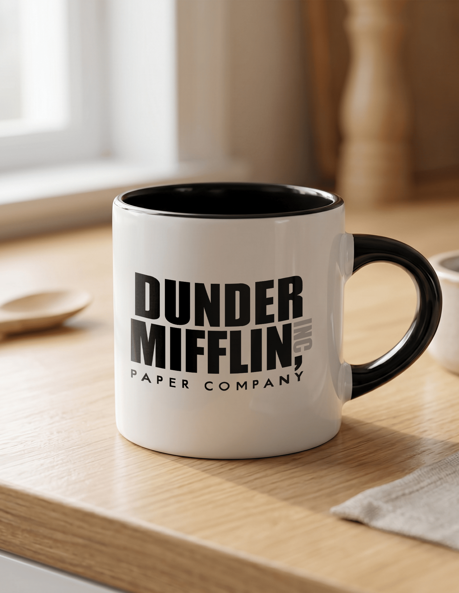 The Office 180 ml Beyaz Siyah Kahve Kupası