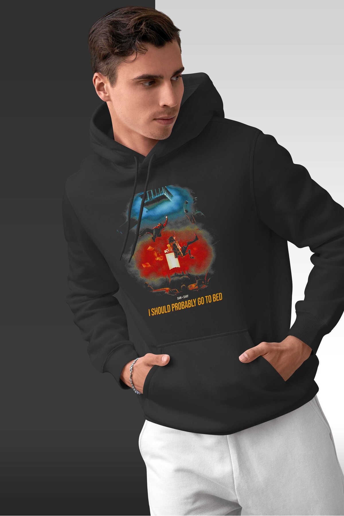 Dan + Shay Dijital Baskı Kapüşonlu Unisex Sweatshirt