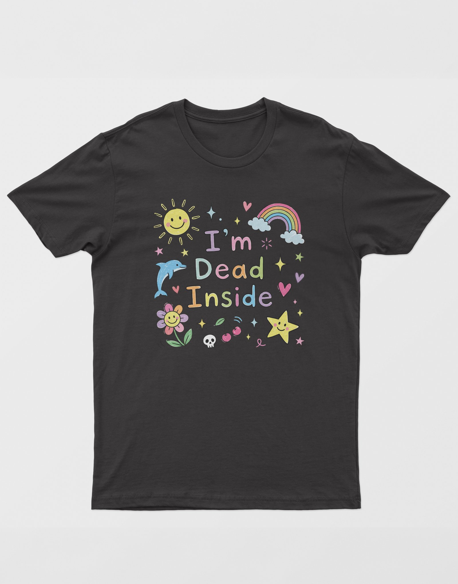 Dead Inside Unisex Siyah Tişört