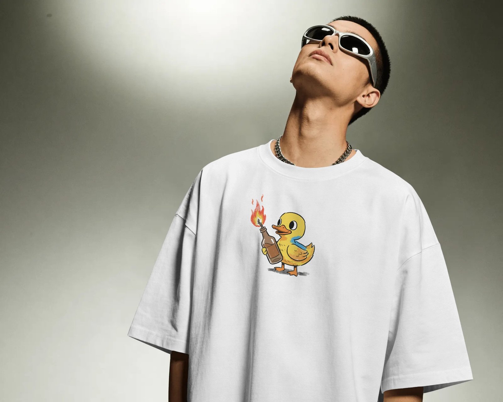 Duck Violence Unisex Beyaz Tişört