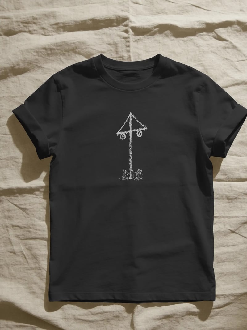 Midsommar Unisex Siyah Tişört