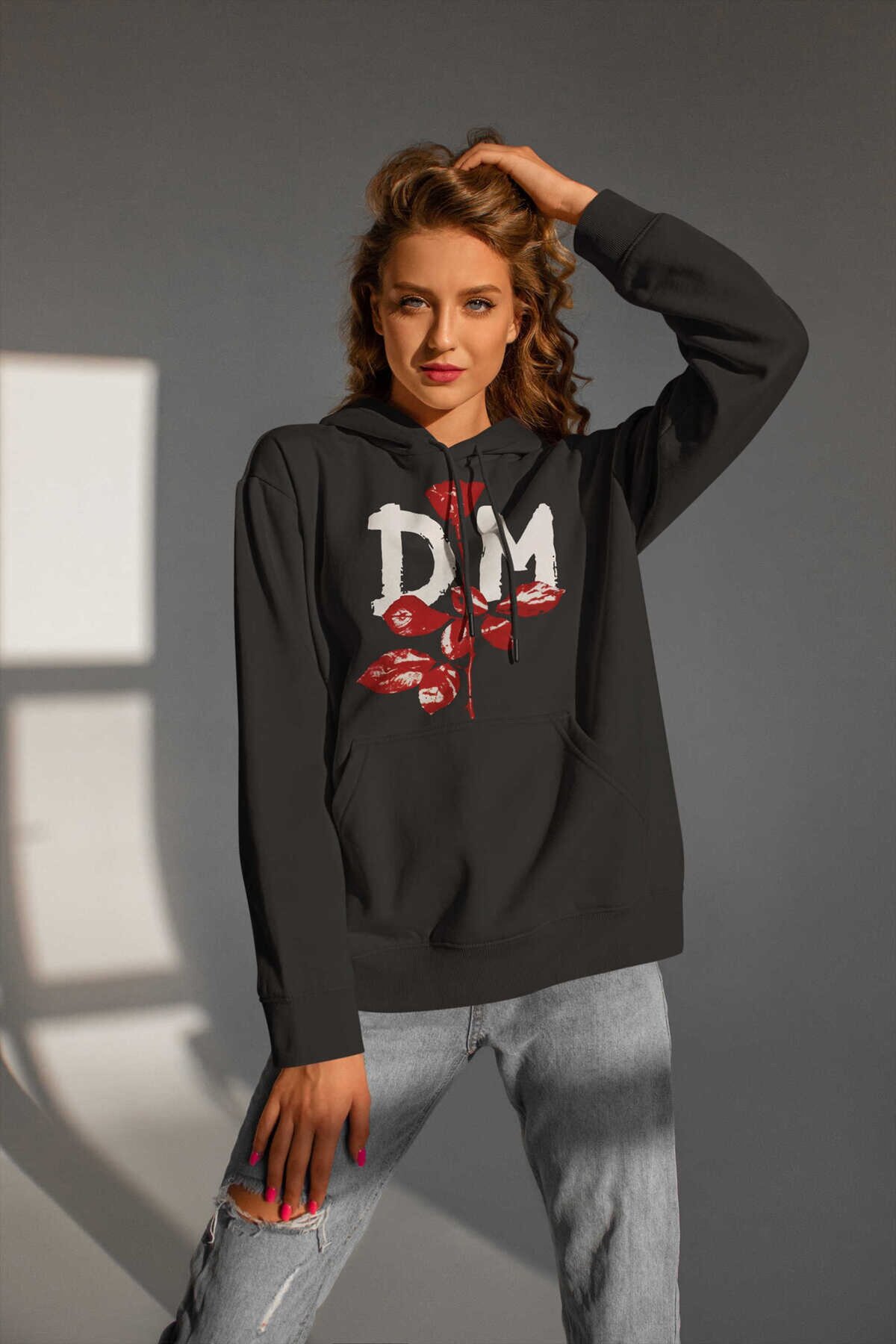 Depeche Mode Gül Kapüşonlu Sweatshirt