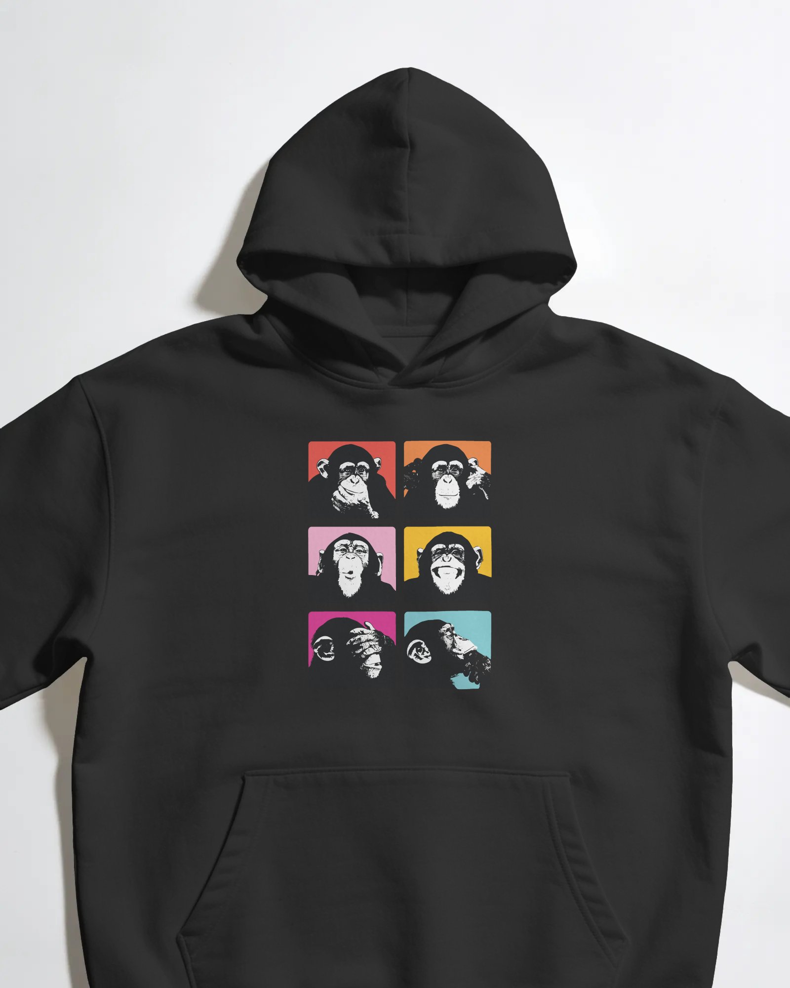 Monkeys Siyah Kapüşonlu Sweatshirt