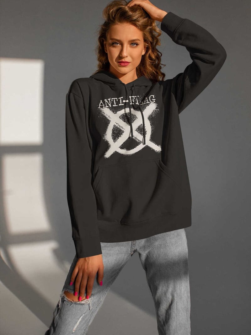 Anti Flag Dijital Baskı Kapüşonlu Unisex Sweatshirt